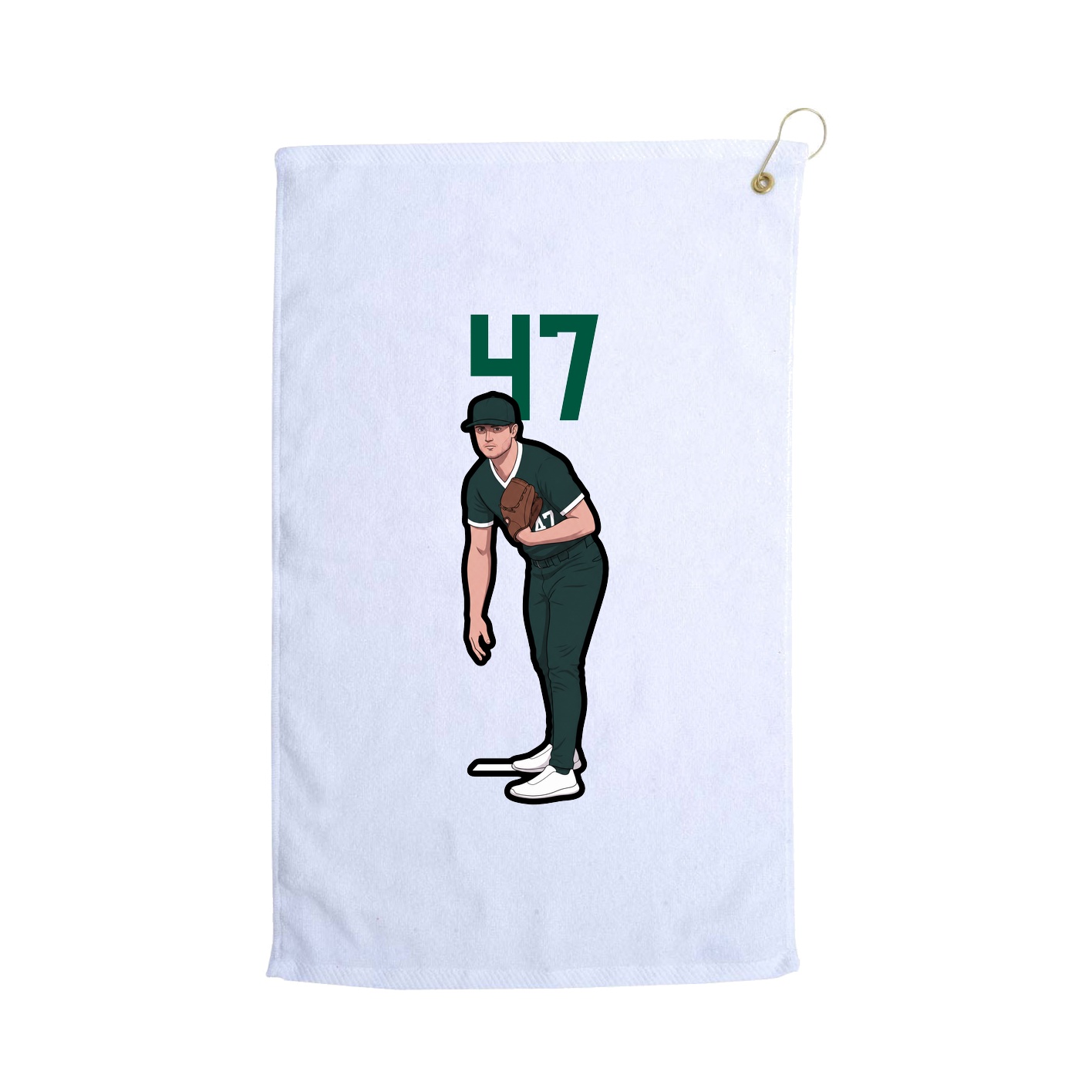 Golf Towel — Number Top in White