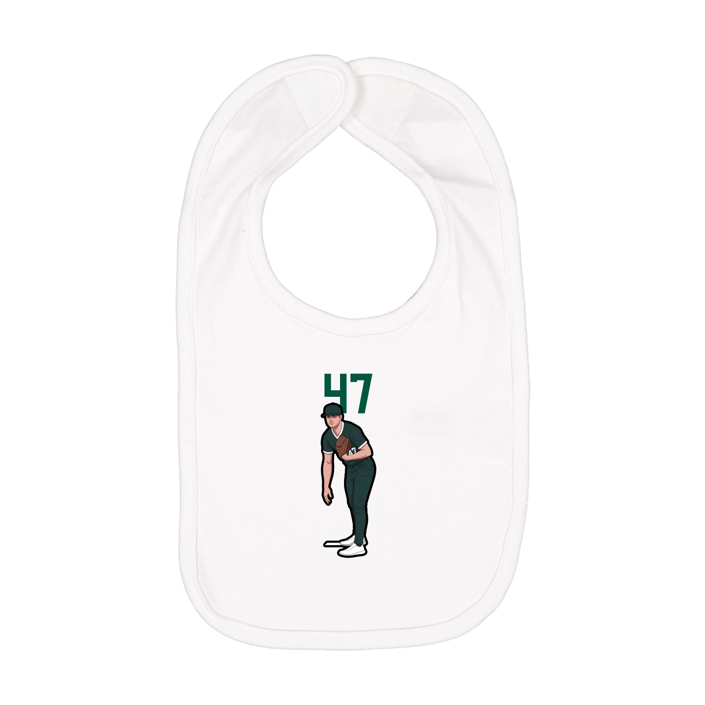 Infant Bib — Number Top in White