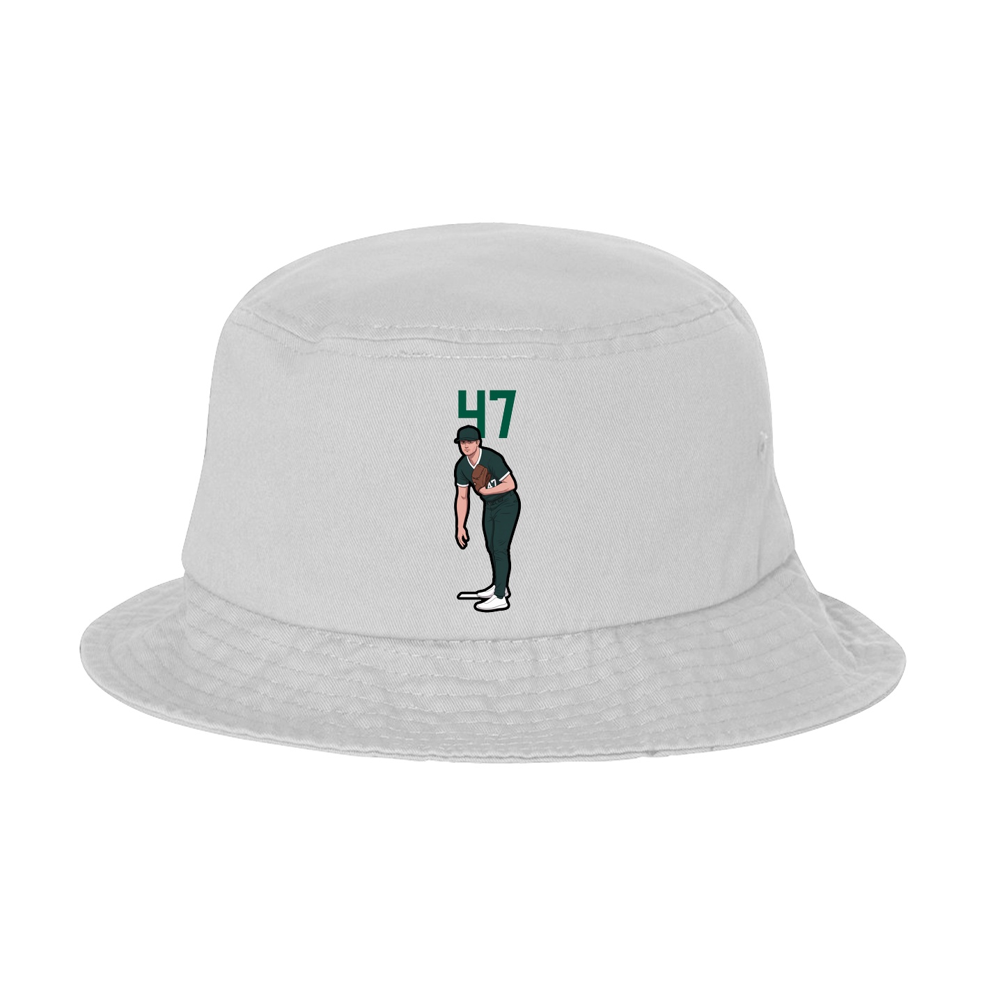 Bucket Cap — Number Top in White