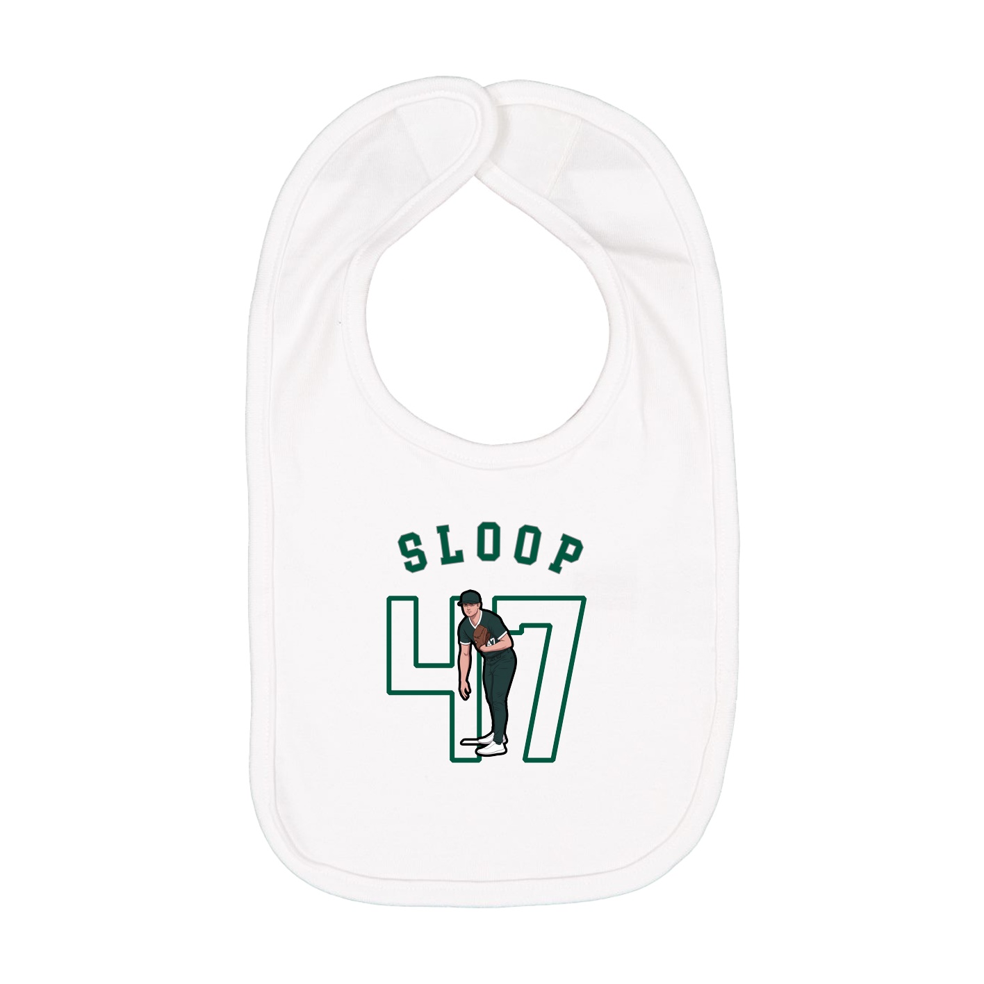 Infant Bib — Shirsey Arch in White