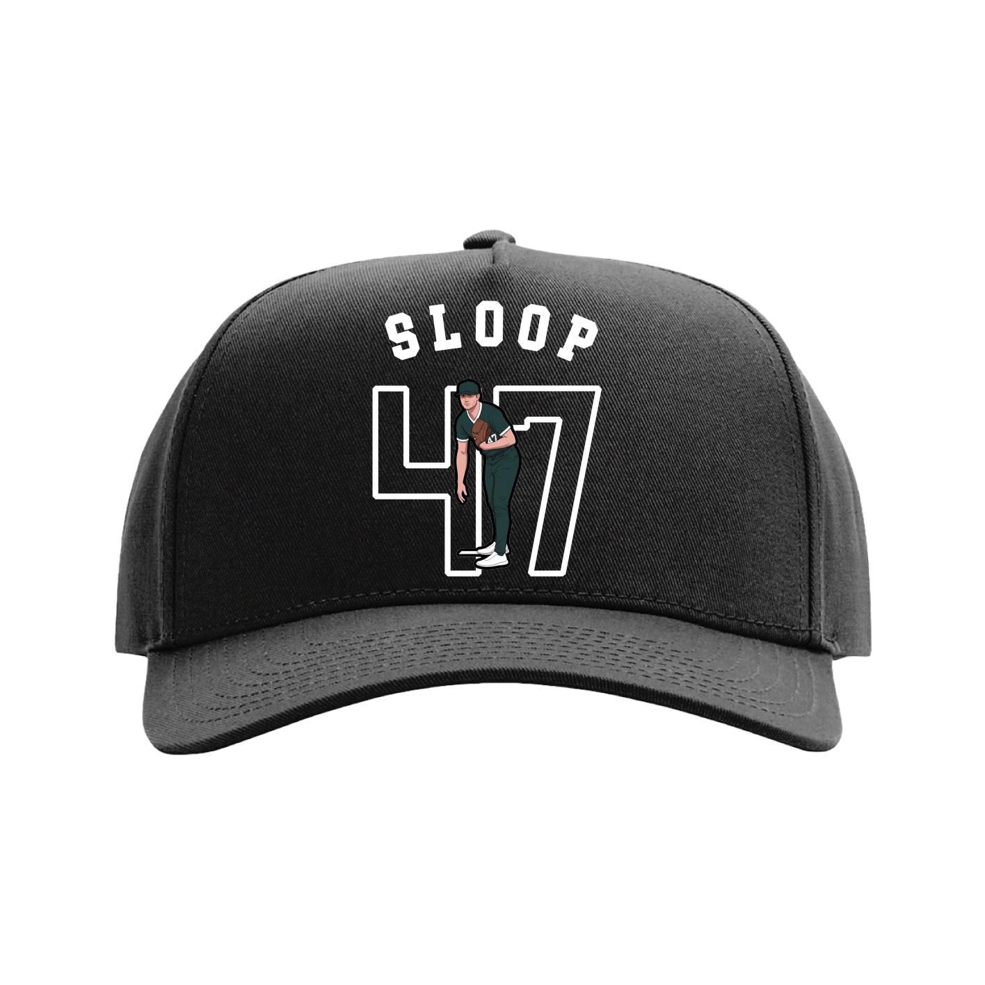 Full Fabric Five-Panel Champ Cap — Shirsey Arch in Black