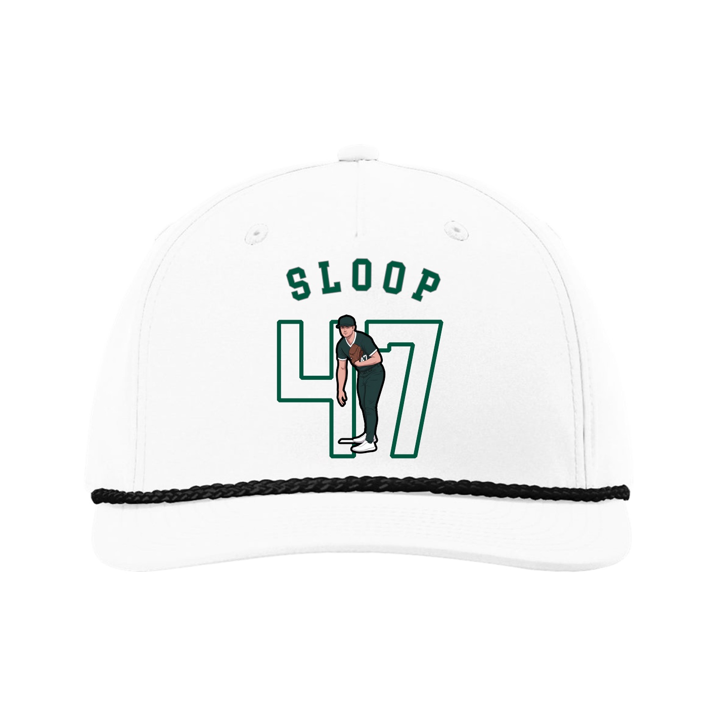 Five-Panel Classic Rope Cap — Shirsey Arch in White