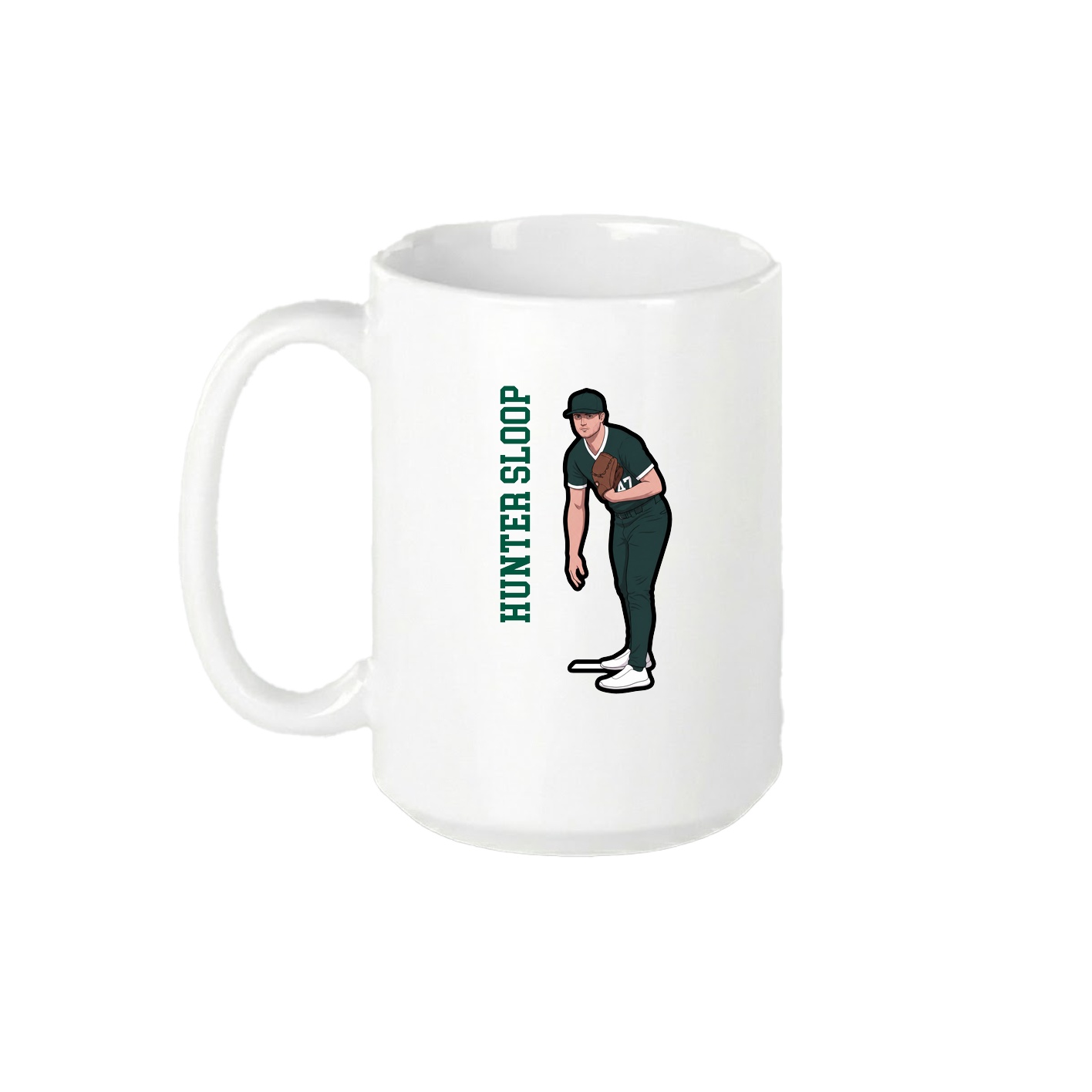 15oz Coffee Mug — Name Vertical in White