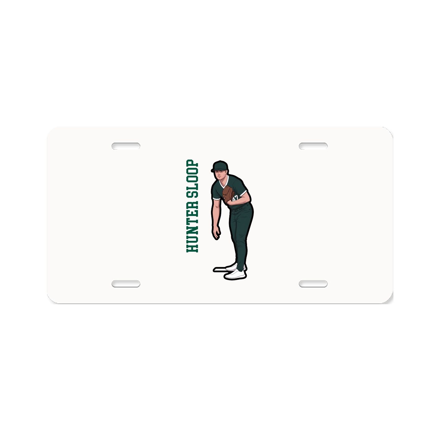 License Plate — Name Vertical in Classic