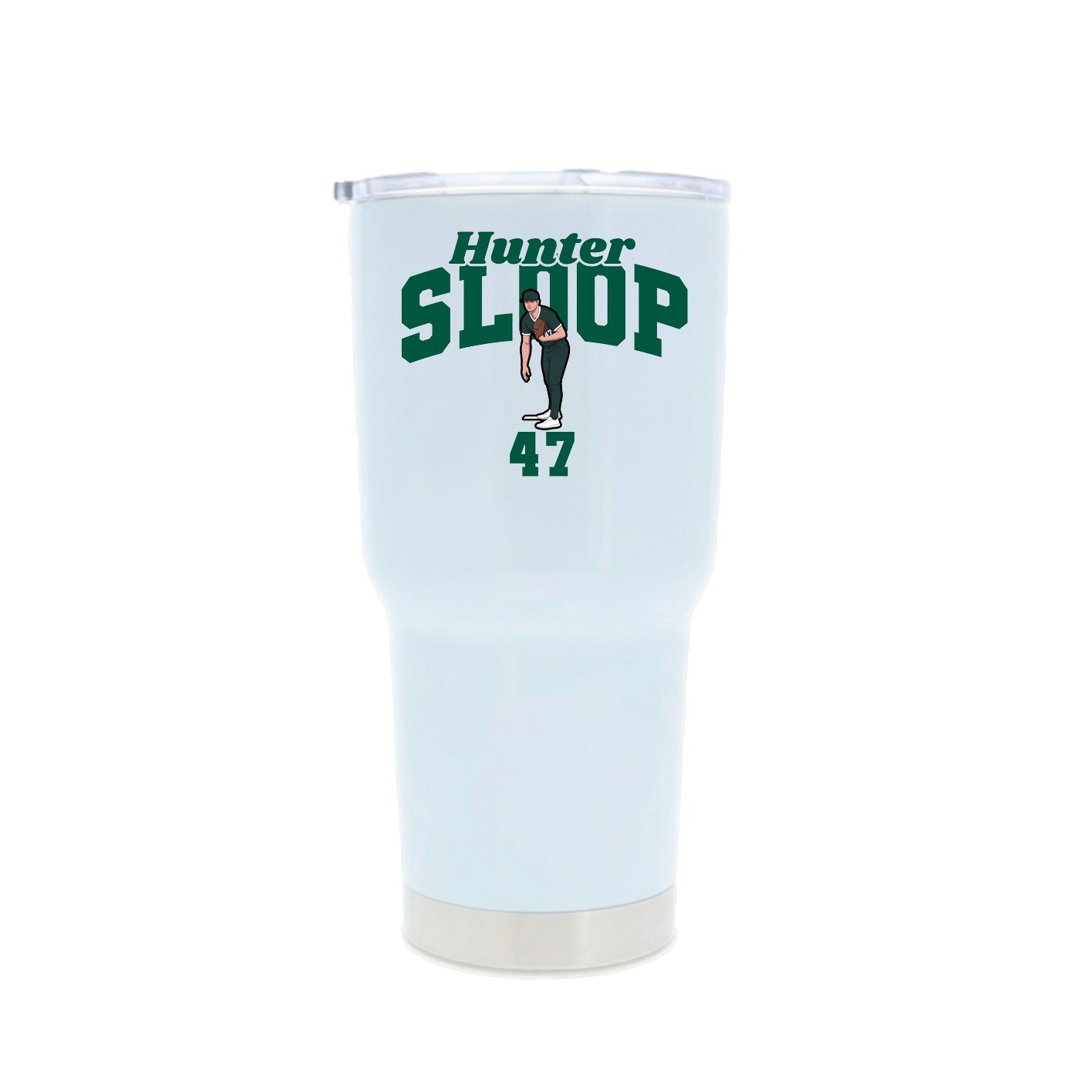 30oz Stainless Steel Tumbler — Signature Arch in White