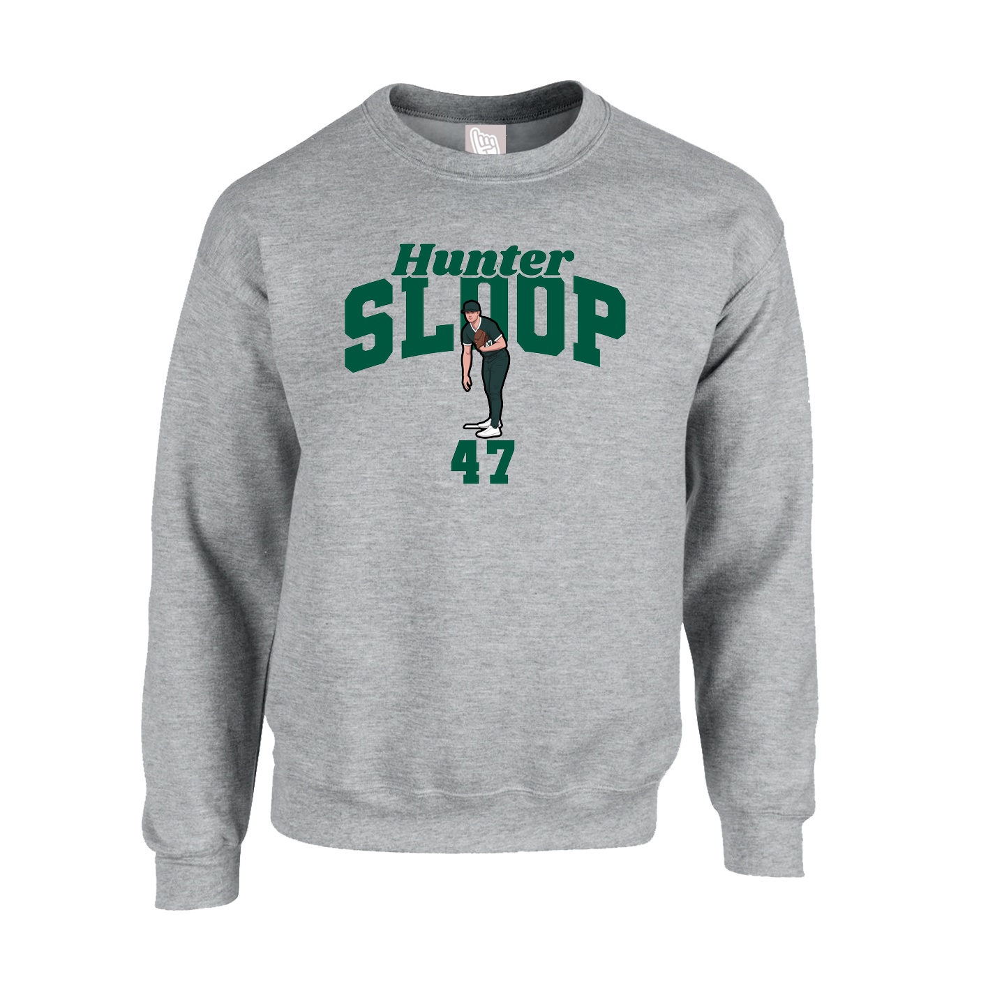 Fleece Crew — Signature Arch in Grey