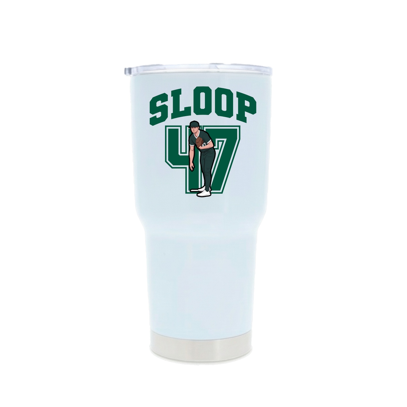 30oz Stainless Steel Tumbler — Number in White
