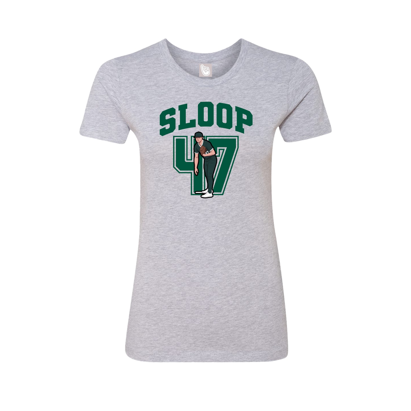 Fitted Women's Tee — Number in Grey