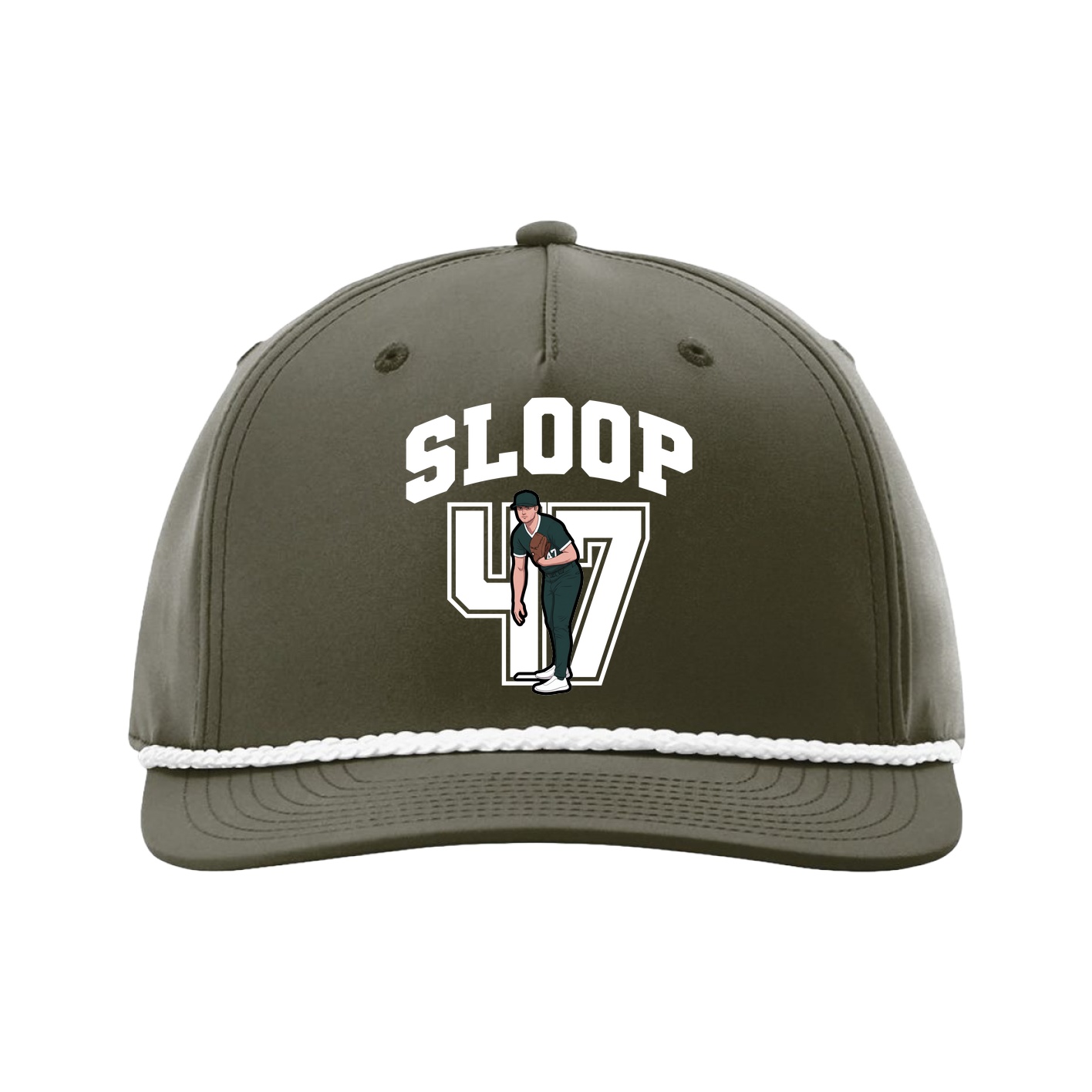 Five-Panel Classic Rope Cap — Number in Green