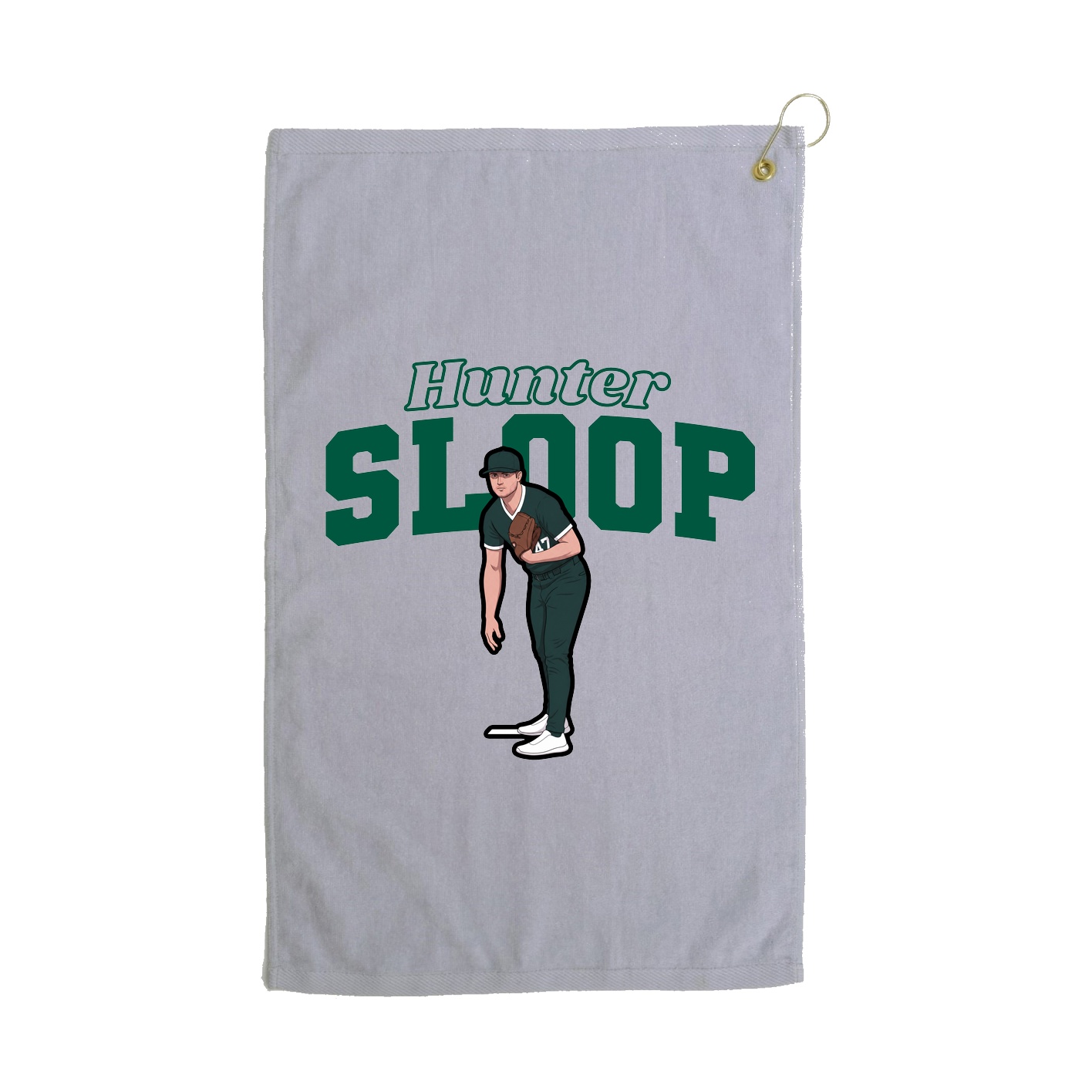 Golf Towel — Name Arch in Grey