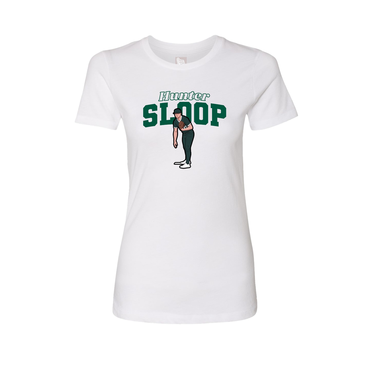 Fitted Women's Tee — Name Arch in White