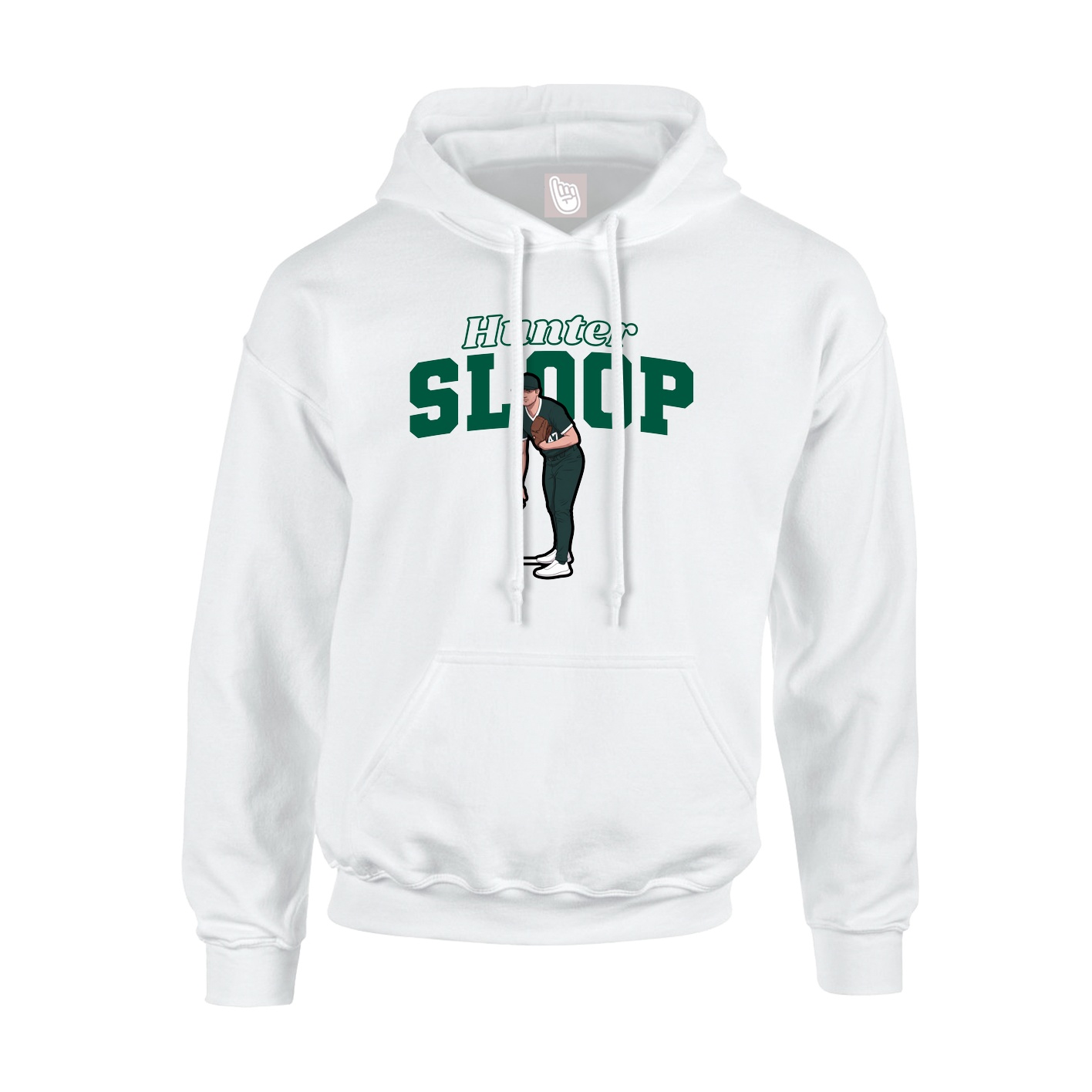 Youth Hoodie — Name Arch in White