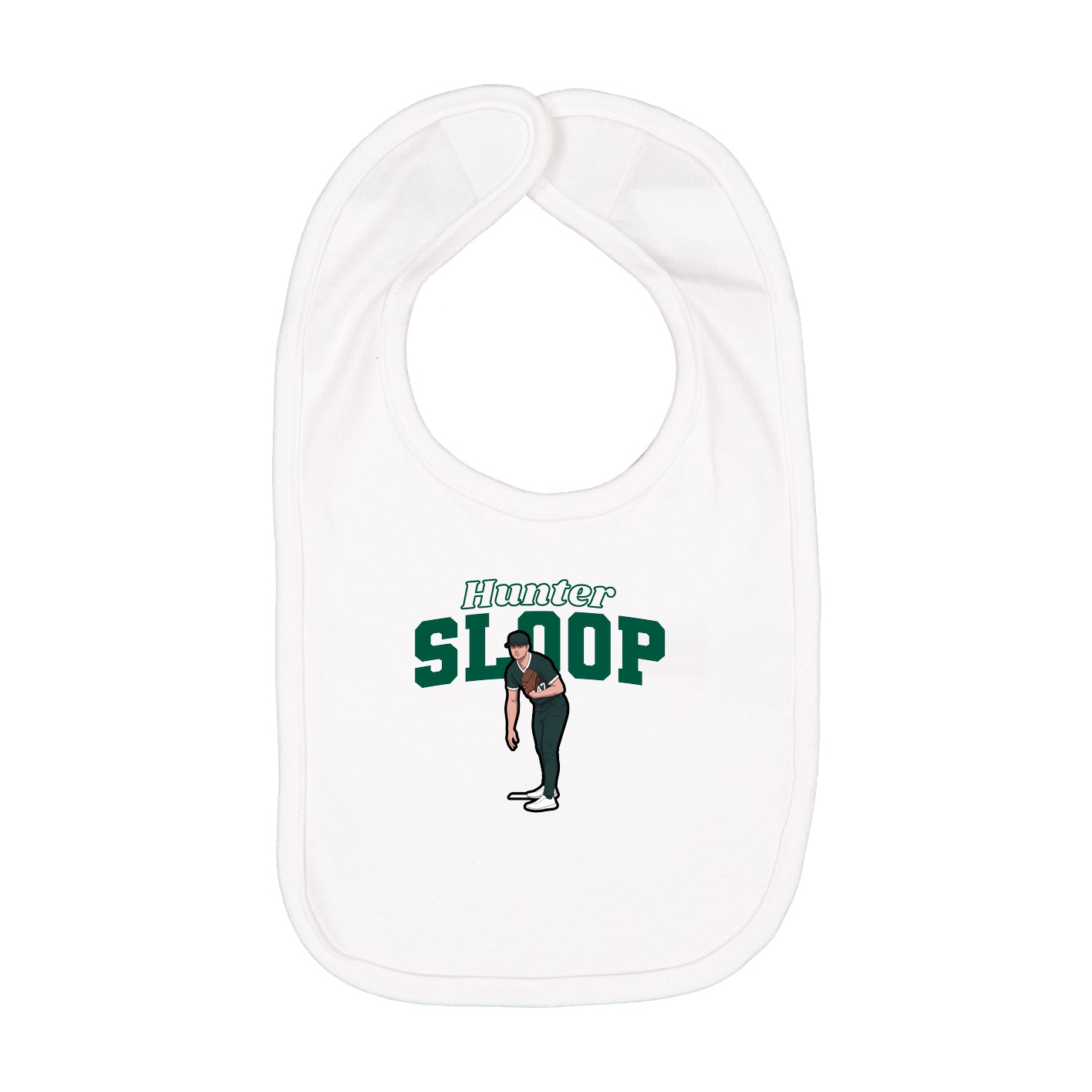 Infant Bib — Name Arch in White