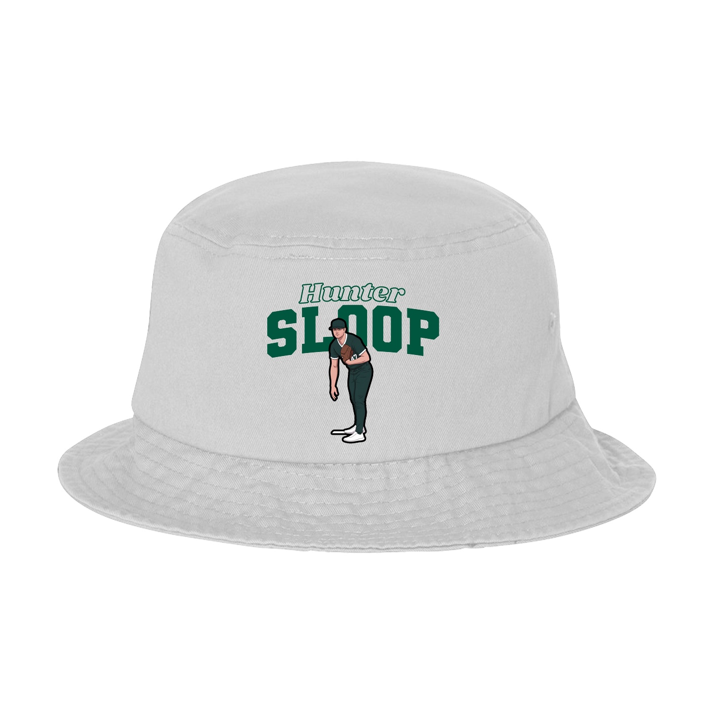 Bucket Cap — Name Arch in White