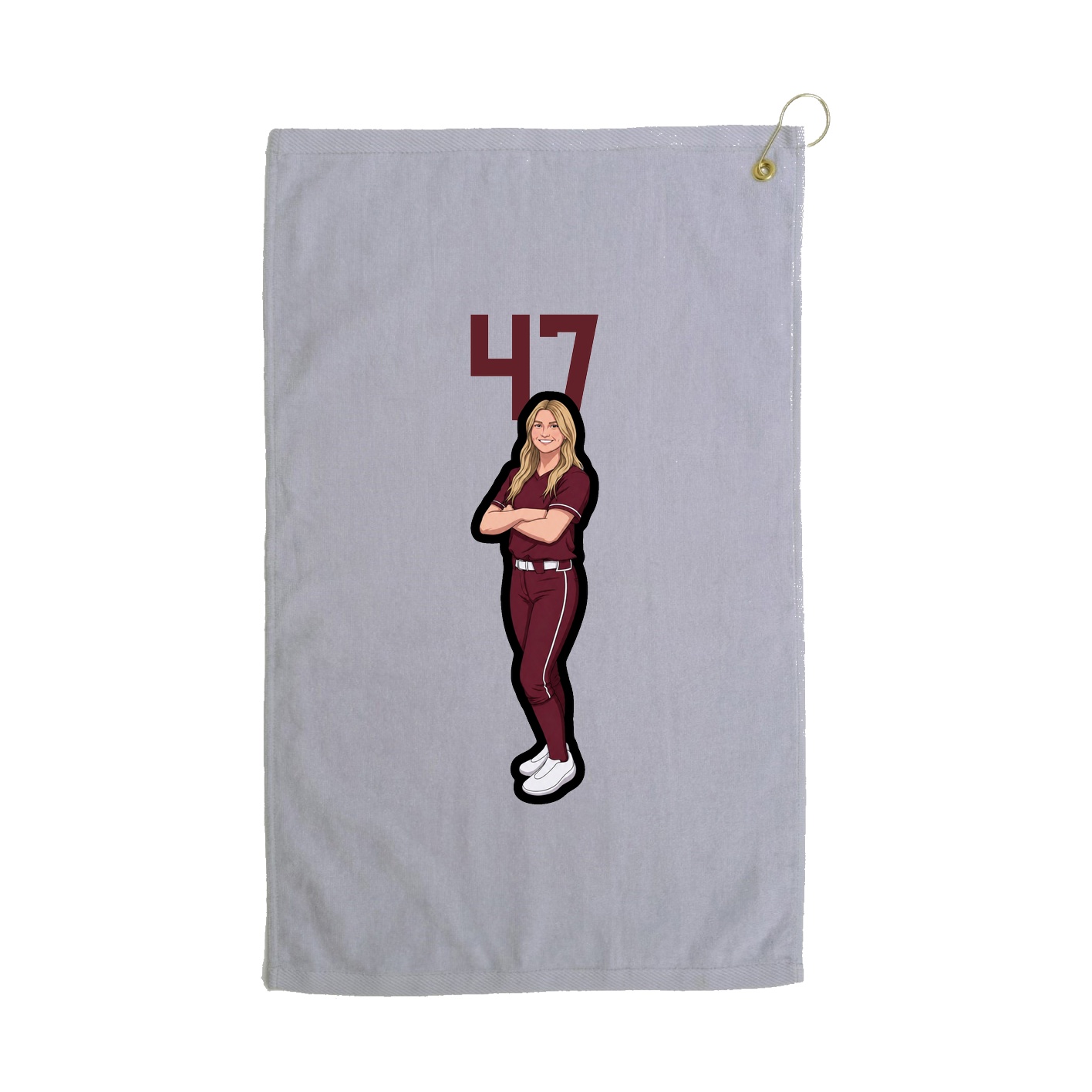 Golf Towel — Number Top in Grey