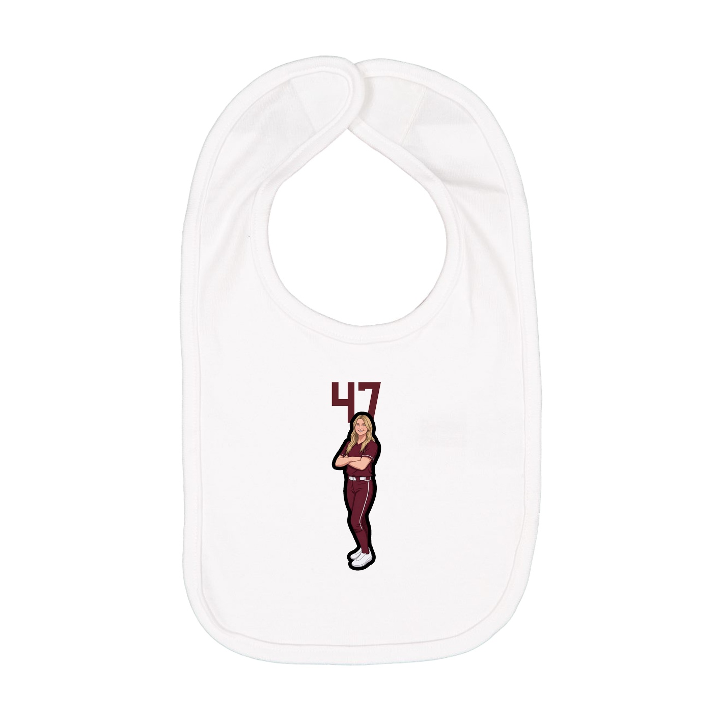 Infant Bib — Number Top in White