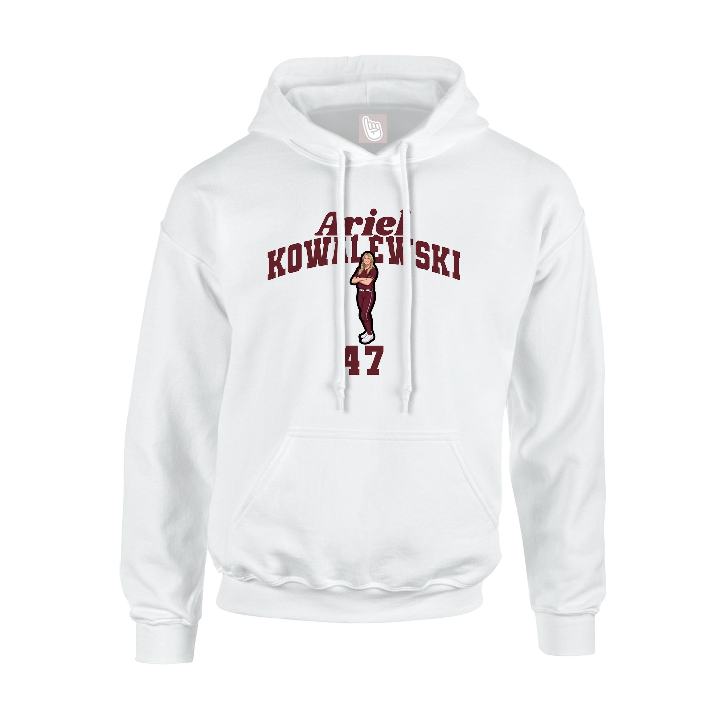 Hoodie — Signature Arch in White