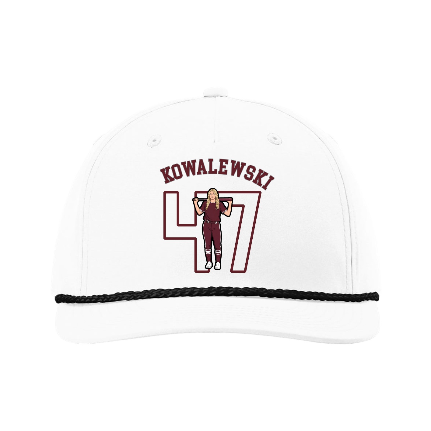 Five-Panel Classic Rope Cap — Shirsey Arch in White