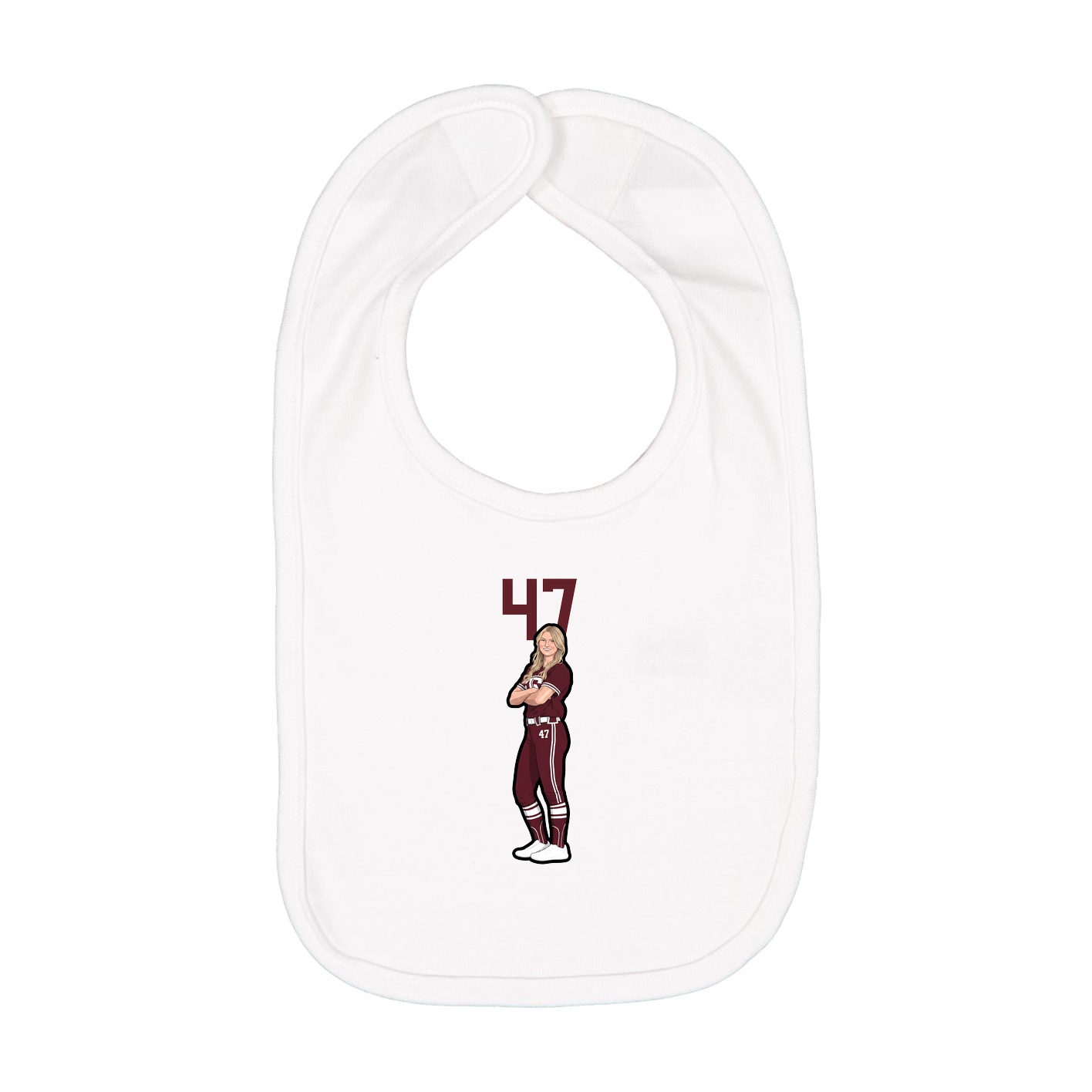 Infant Bib — Number Top in White