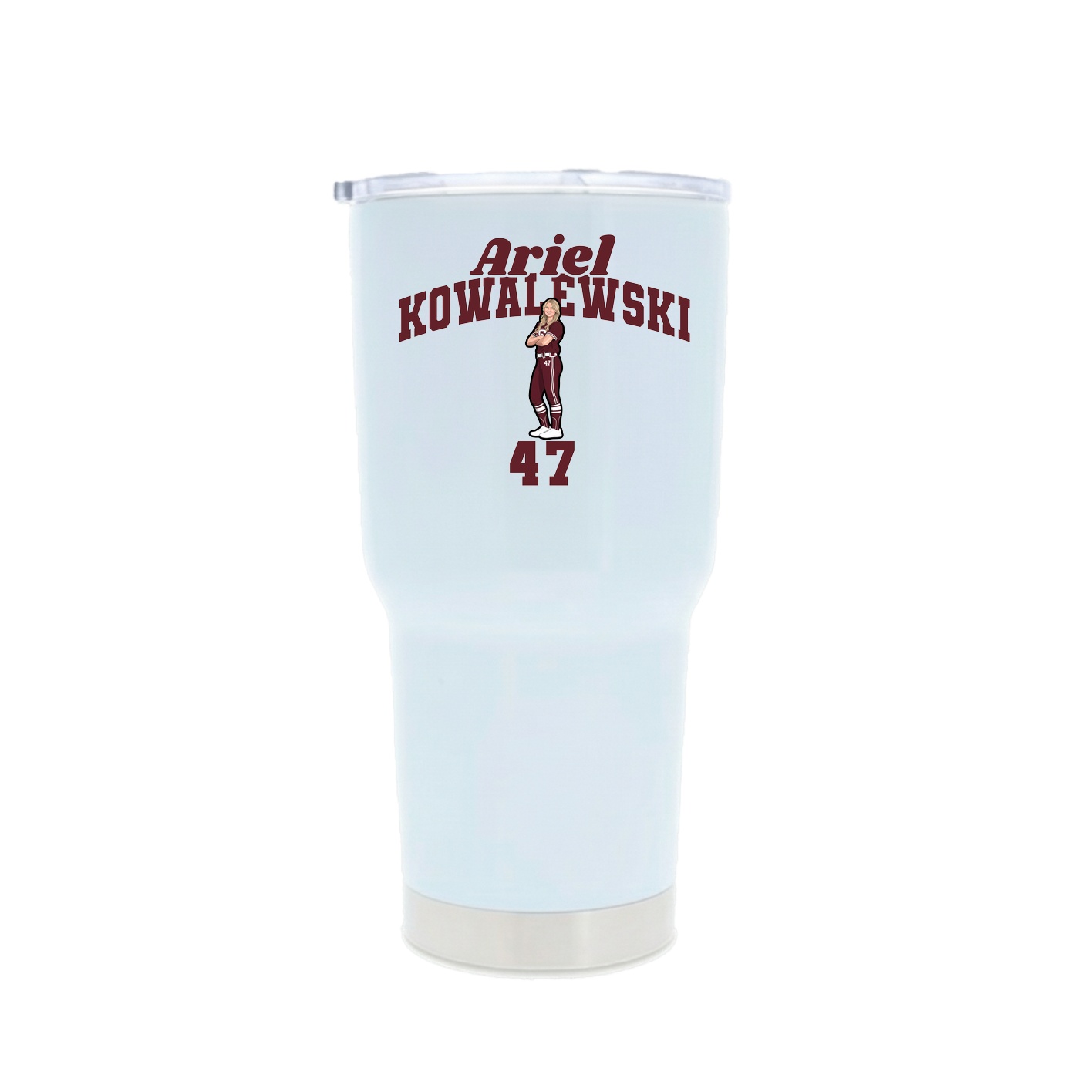 30oz Stainless Steel Tumbler — Signature Arch in White