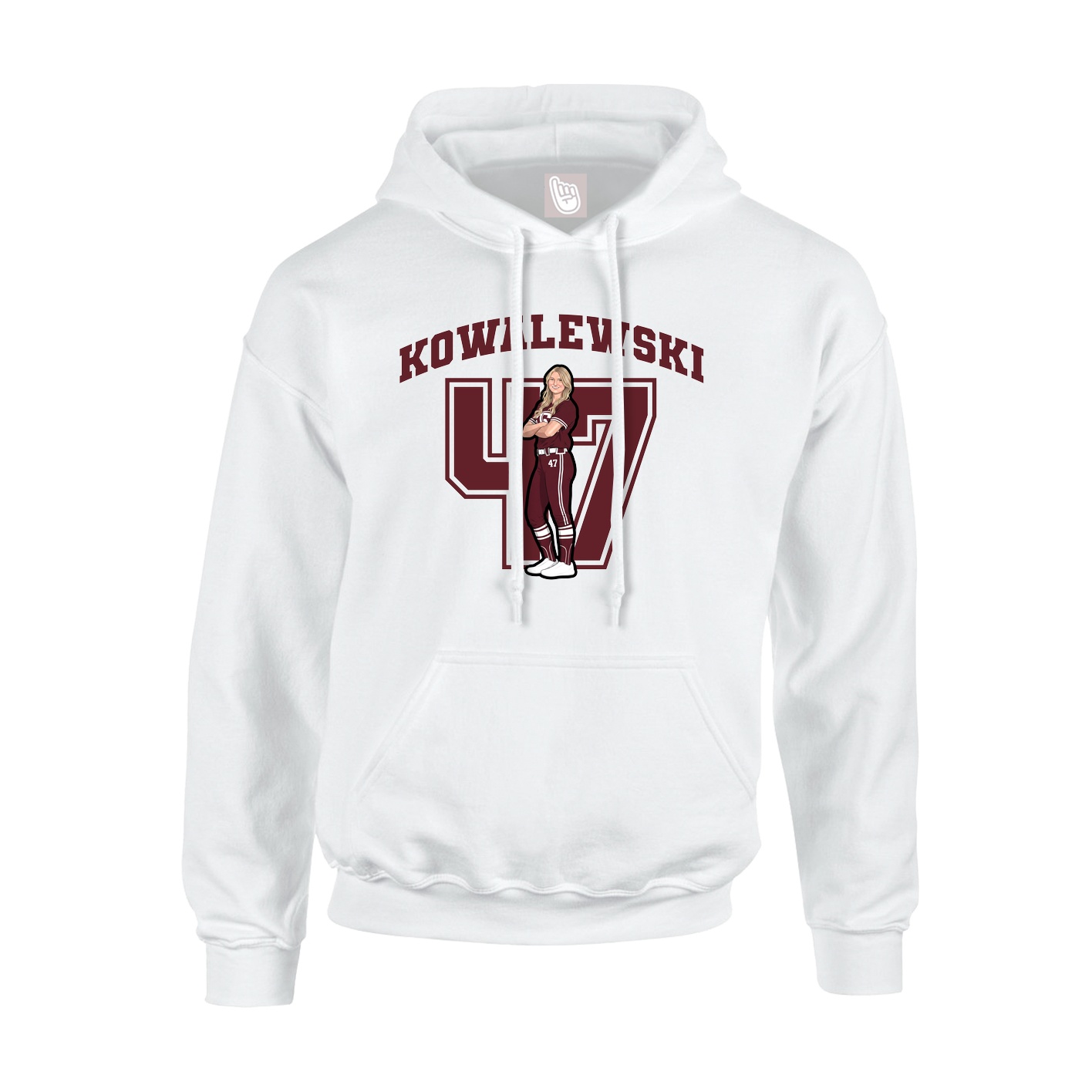 Hoodie — Number in White
