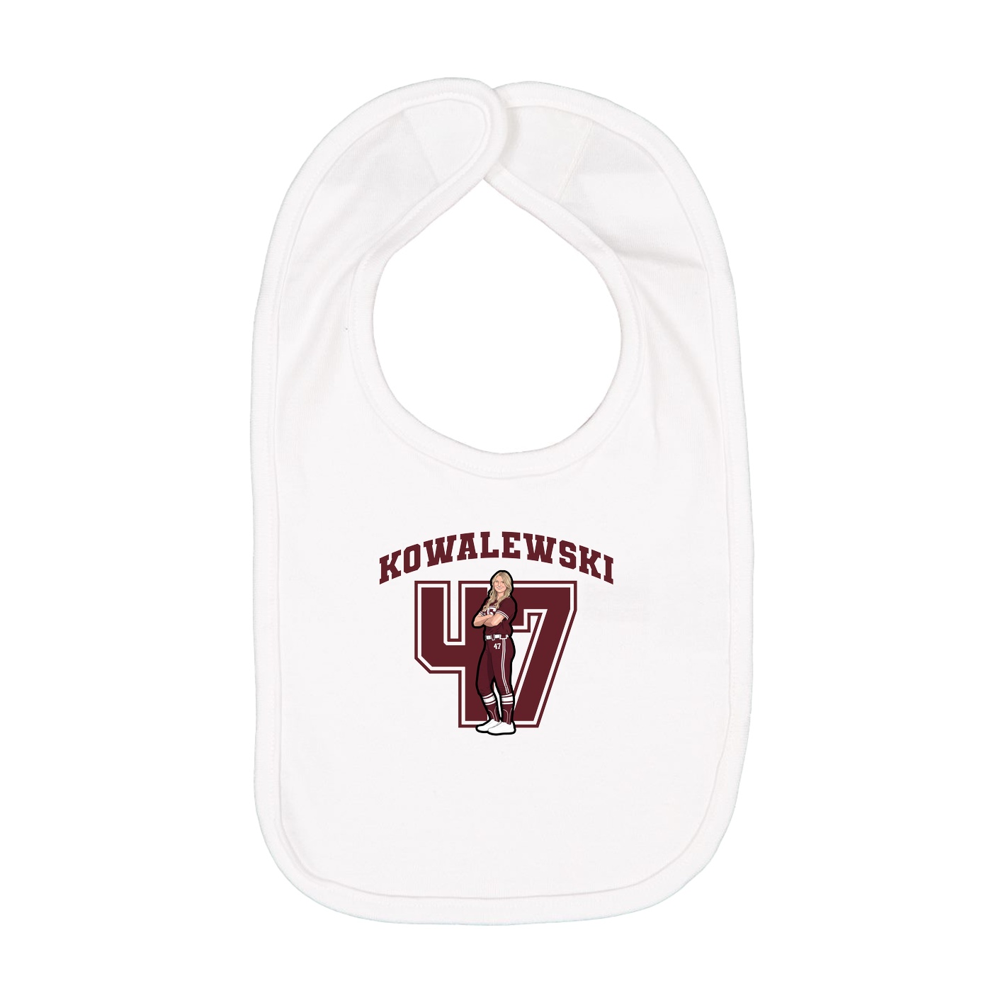 Infant Bib — Number in White