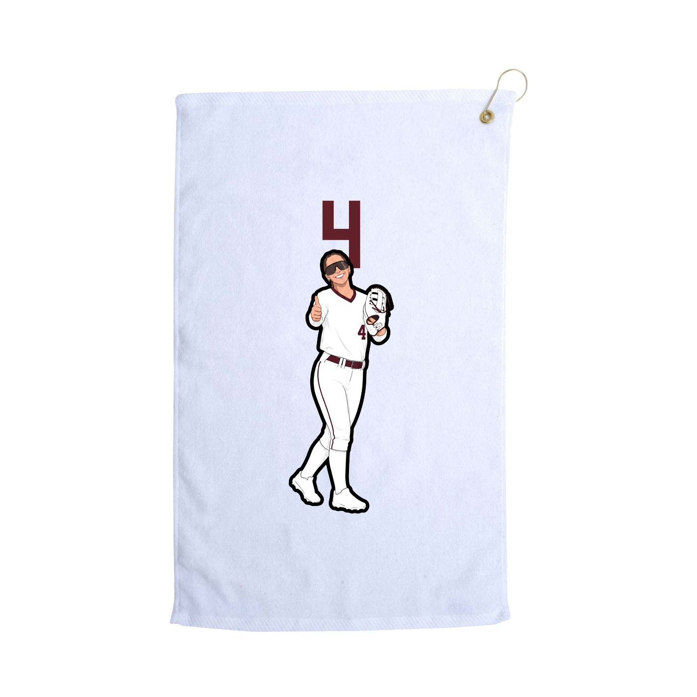Golf Towel — Number Top in White