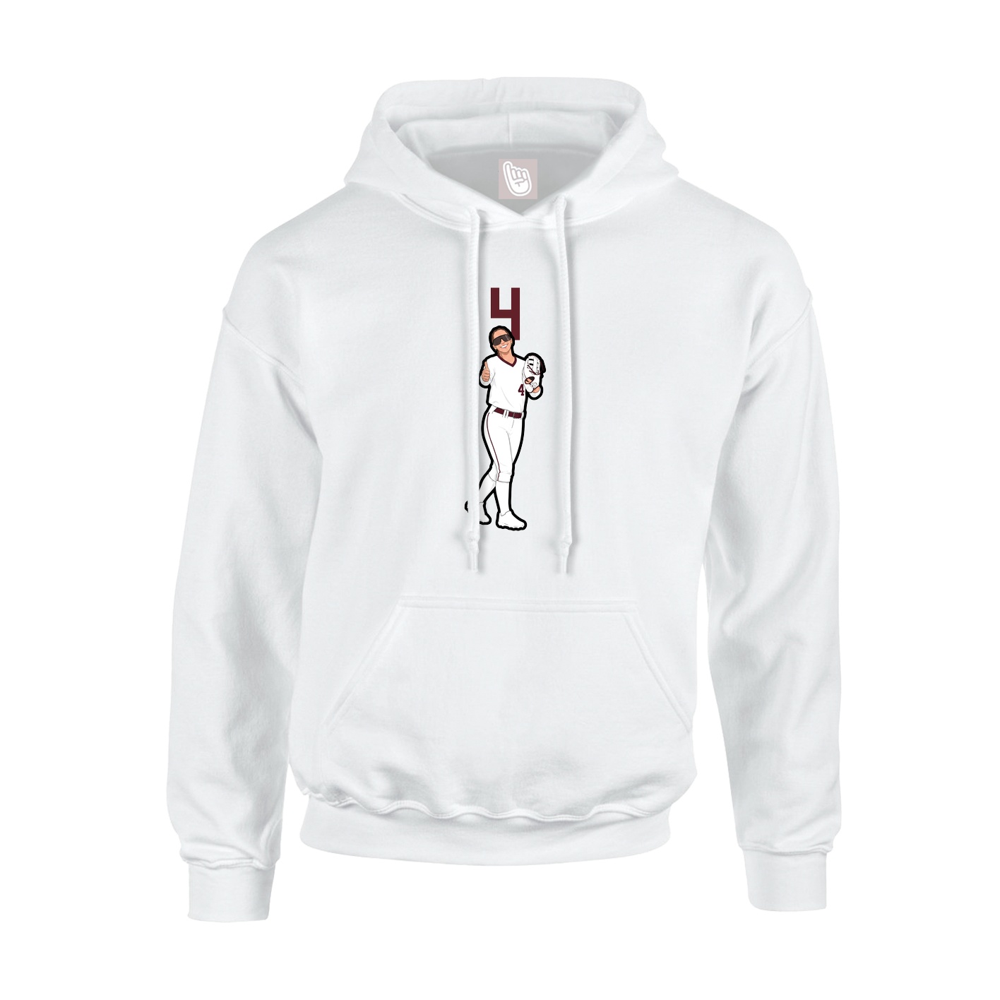 Hoodie — Number Top in White