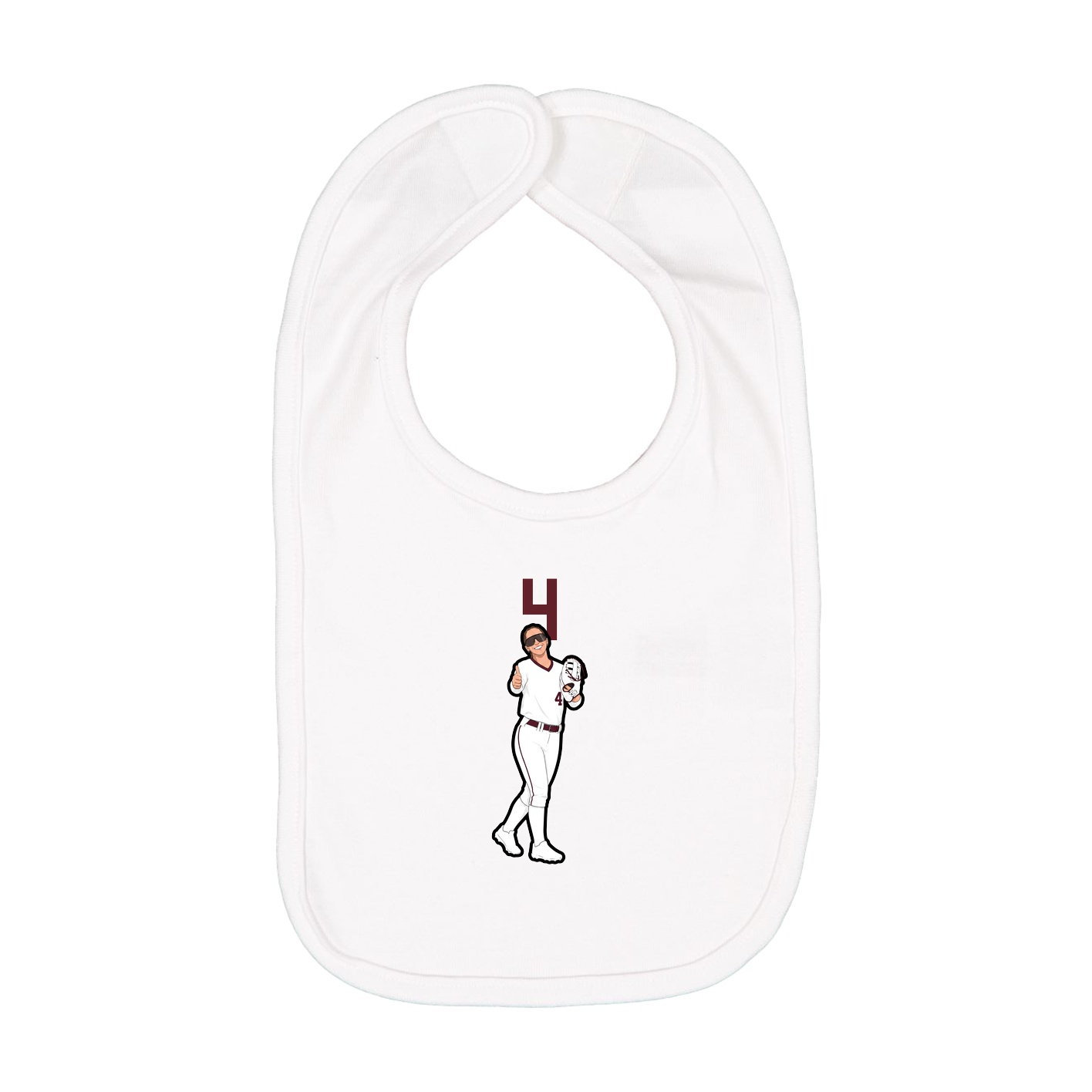 Infant Bib — Number Top in White