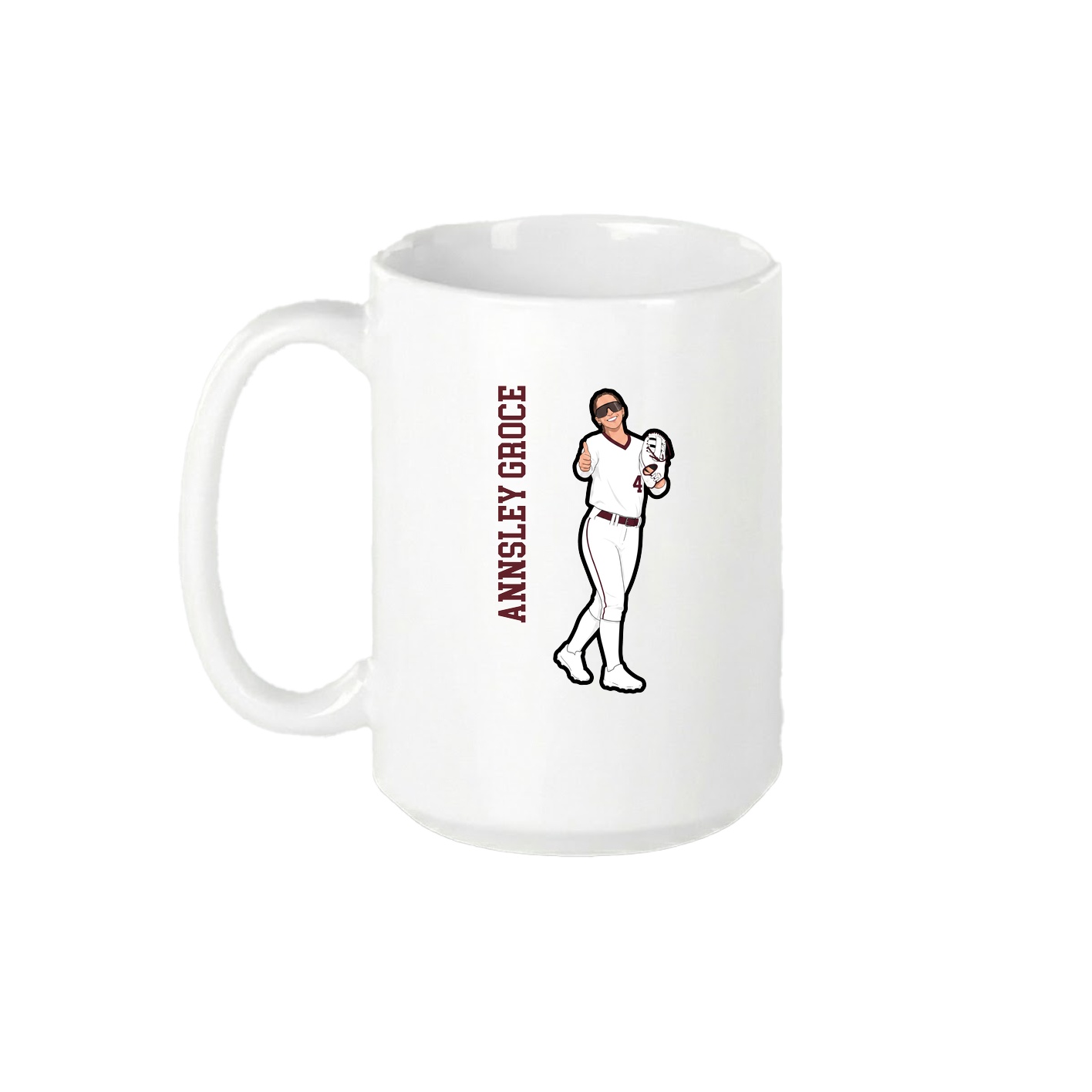 15oz Coffee Mug — Name Vertical in White