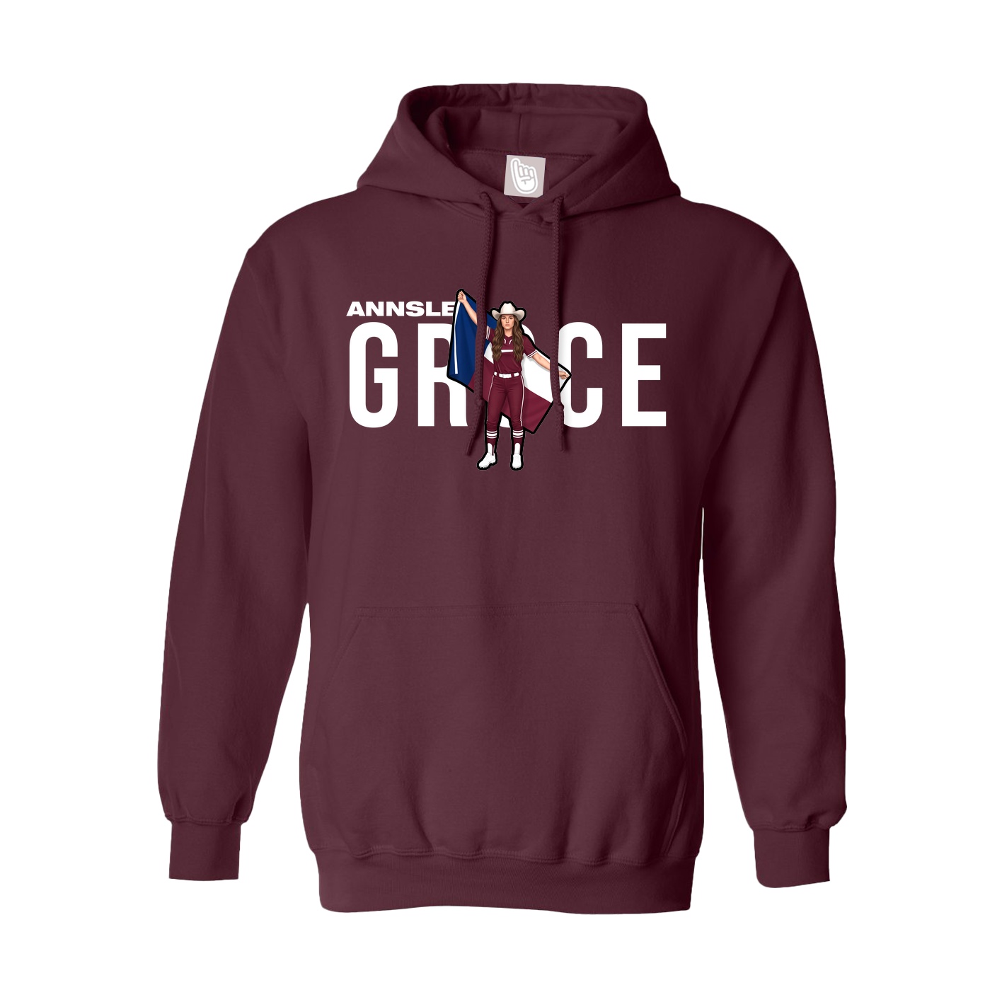 Hoodie — Player Name in Maroon