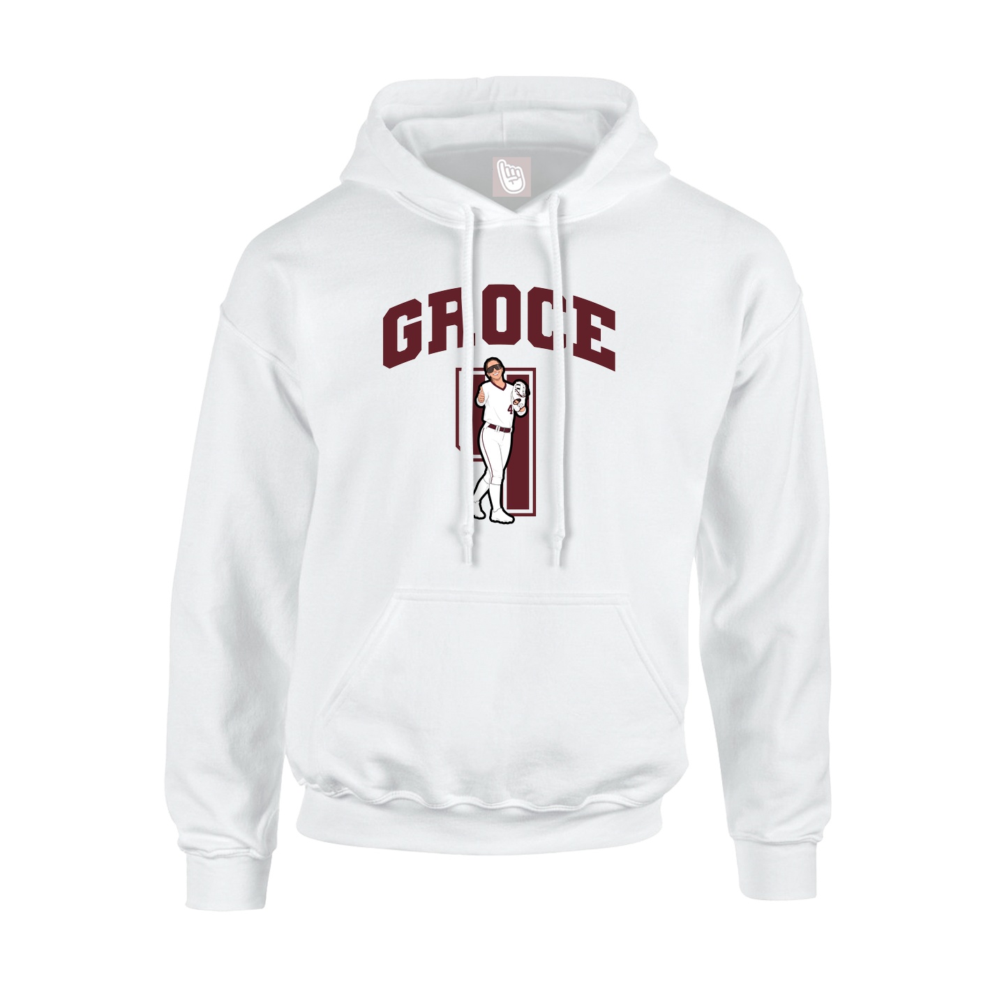 Youth Hoodie — Number in White