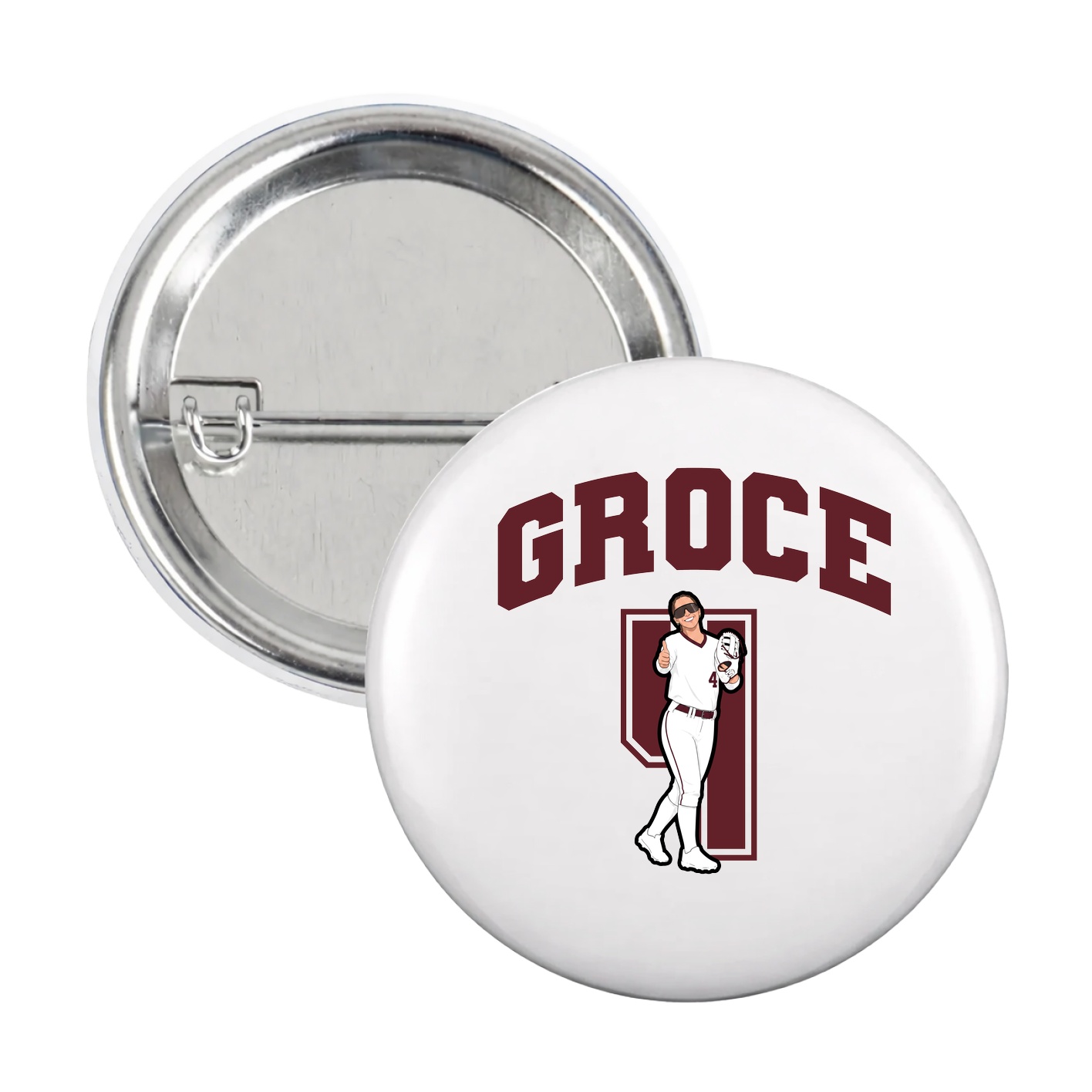 Game Day Button — Number in White