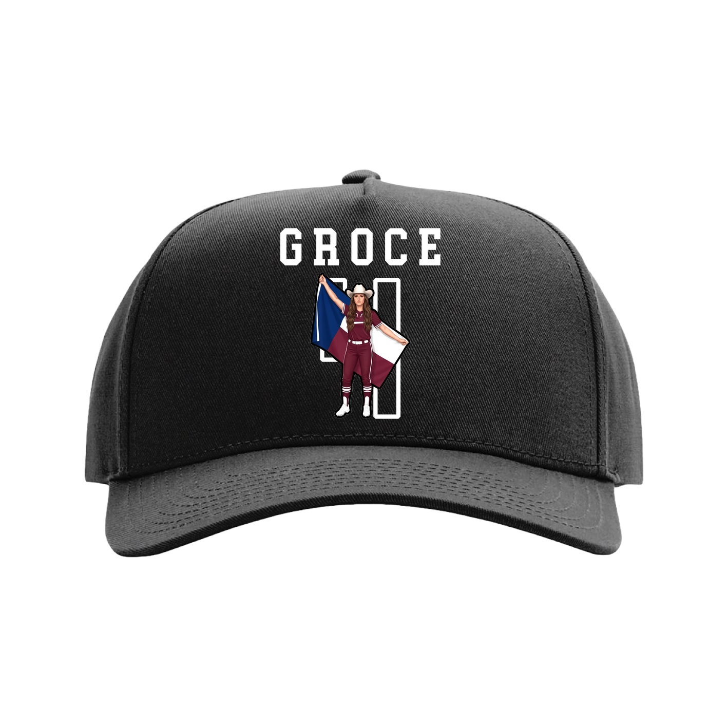 Full Fabric Five-Panel Champ Cap — Shirsey in Black