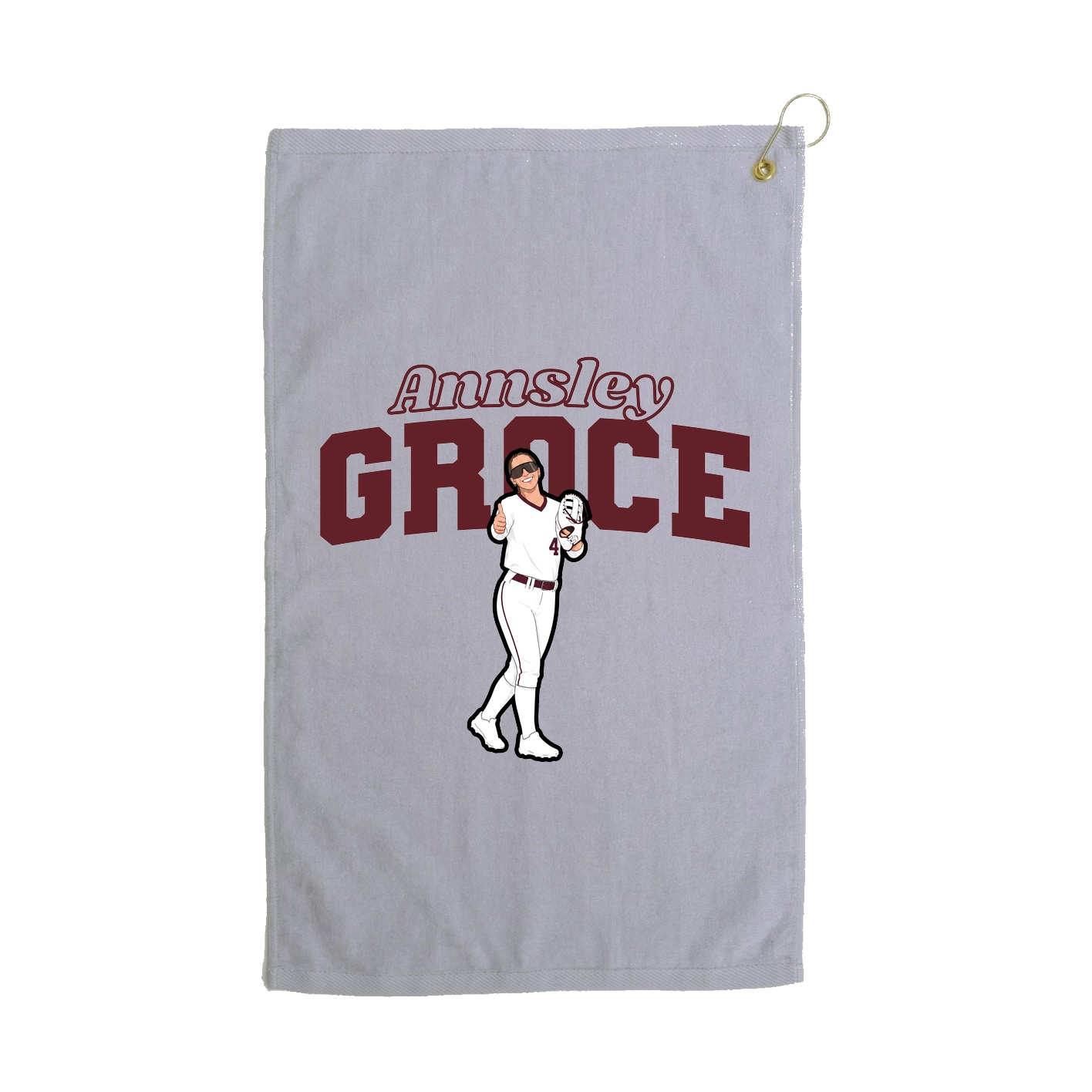 Golf Towel — Name Arch in Grey