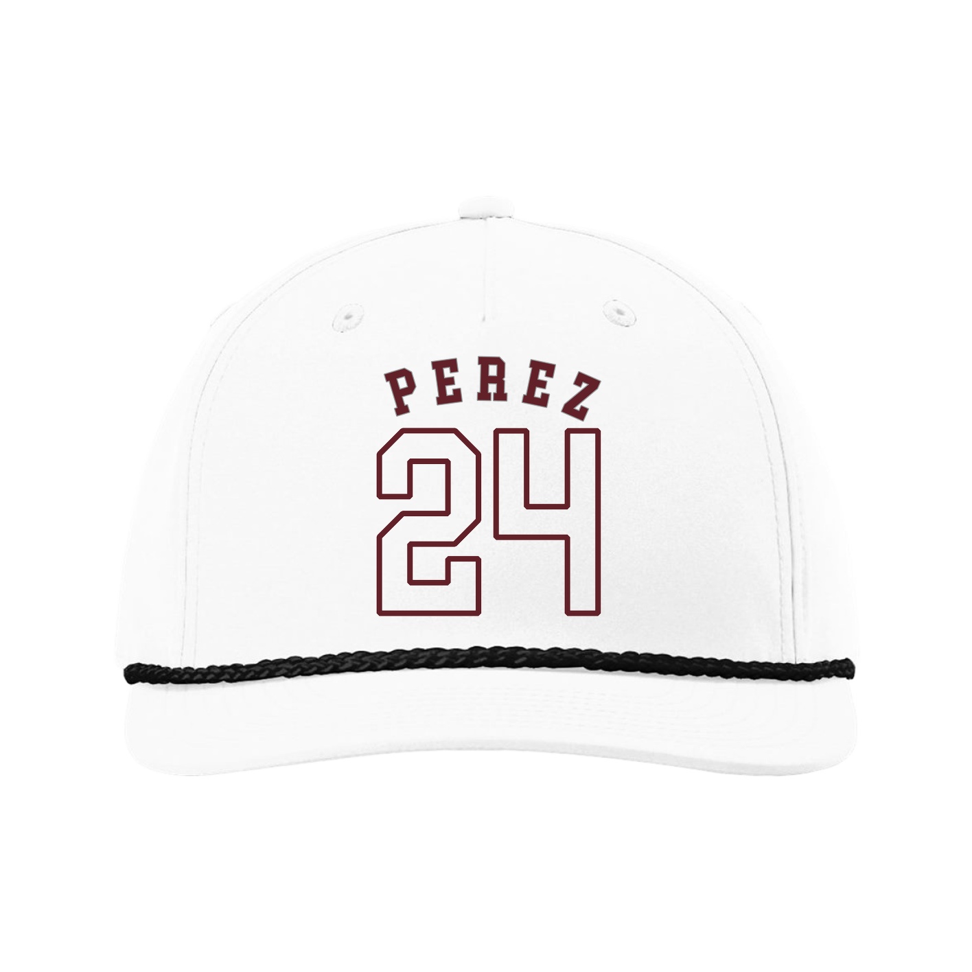 Five-Panel Classic Rope Cap — Shirsey Arch in White