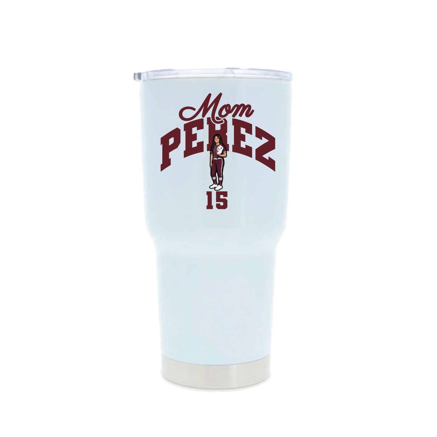 30oz Stainless Steel Tumbler — Mothers Day Arch in White