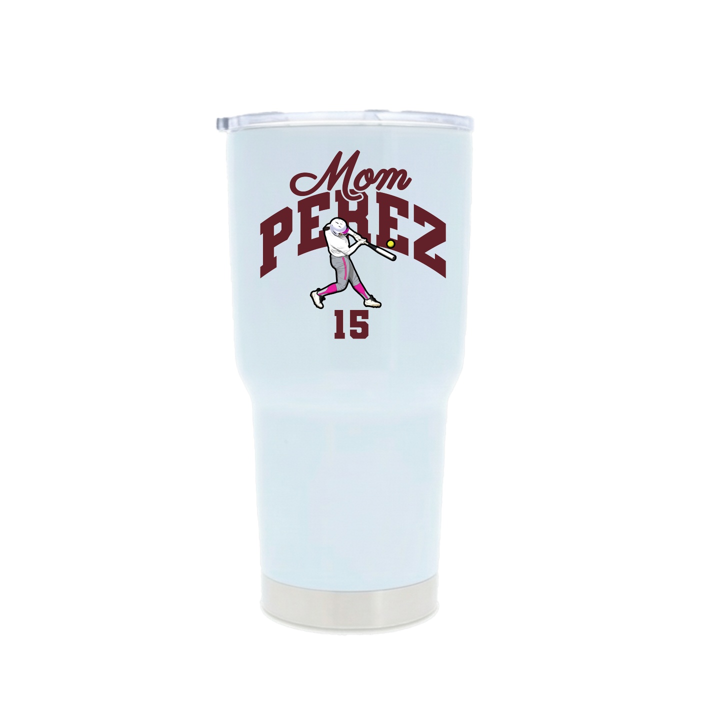 30oz Stainless Steel Tumbler — Mothers Day Arch in White