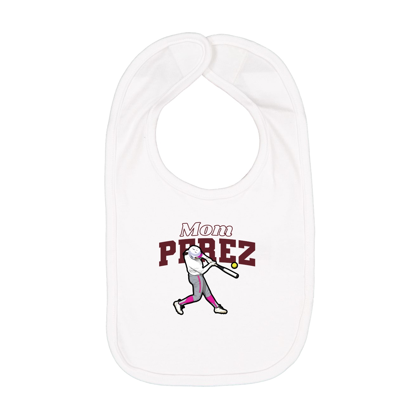 Infant Bib — Mothers Day Block in White