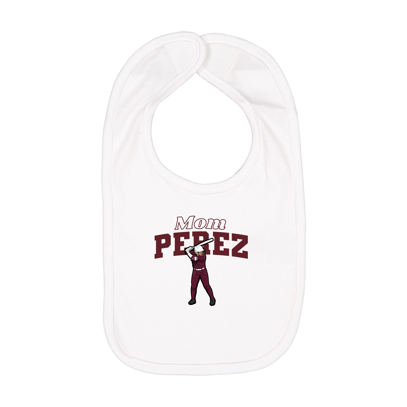 Infant Bib — Mothers Day Block in White