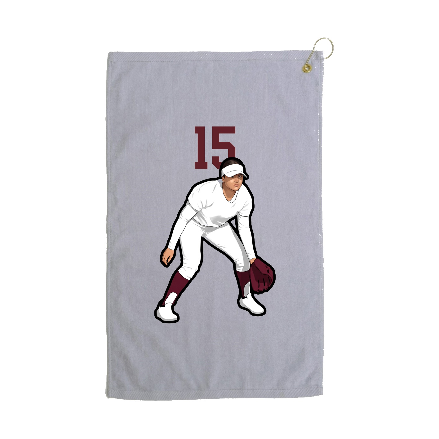 Golf Towel — Number Top in Grey