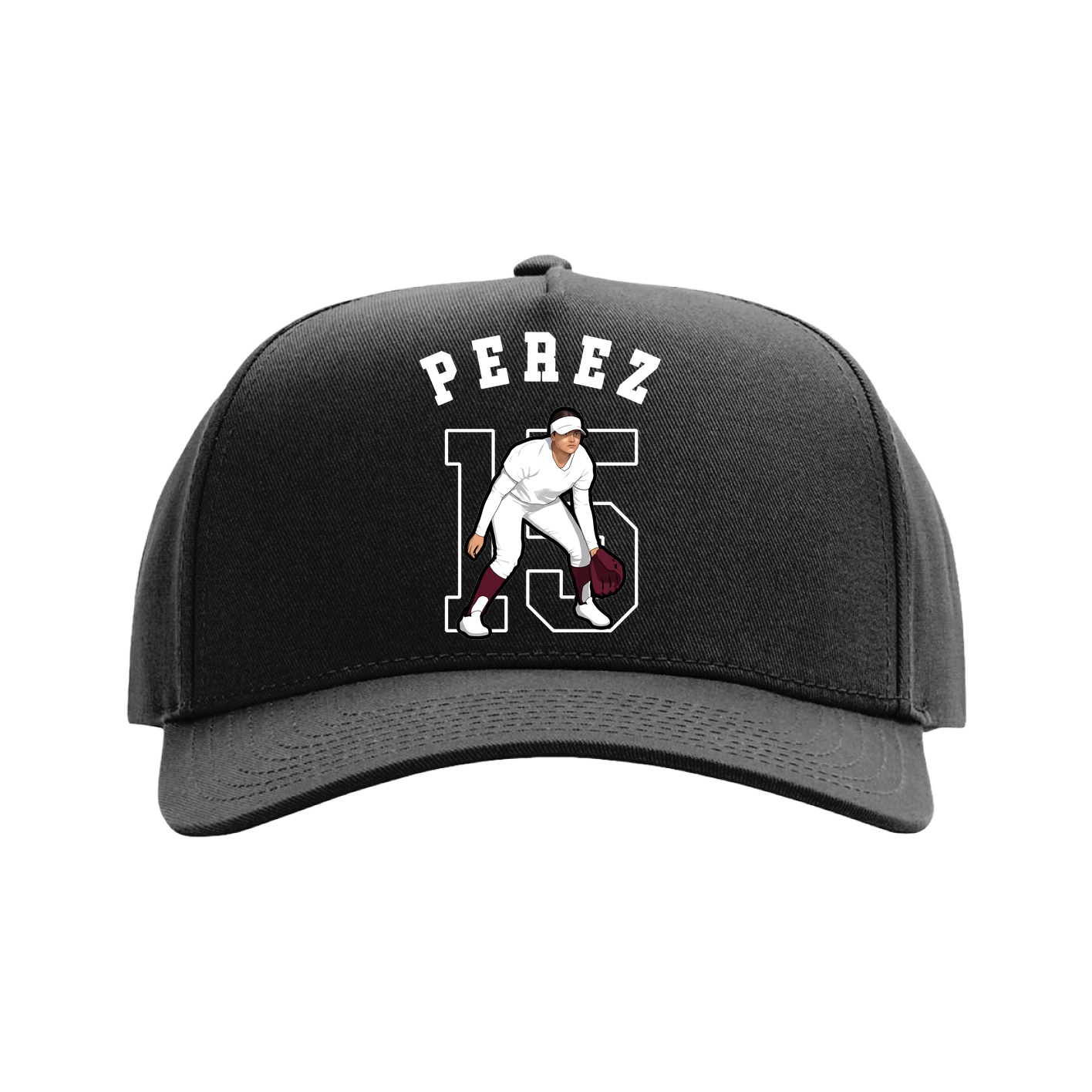 Full Fabric Five-Panel Champ Cap — Shirsey Arch in Black