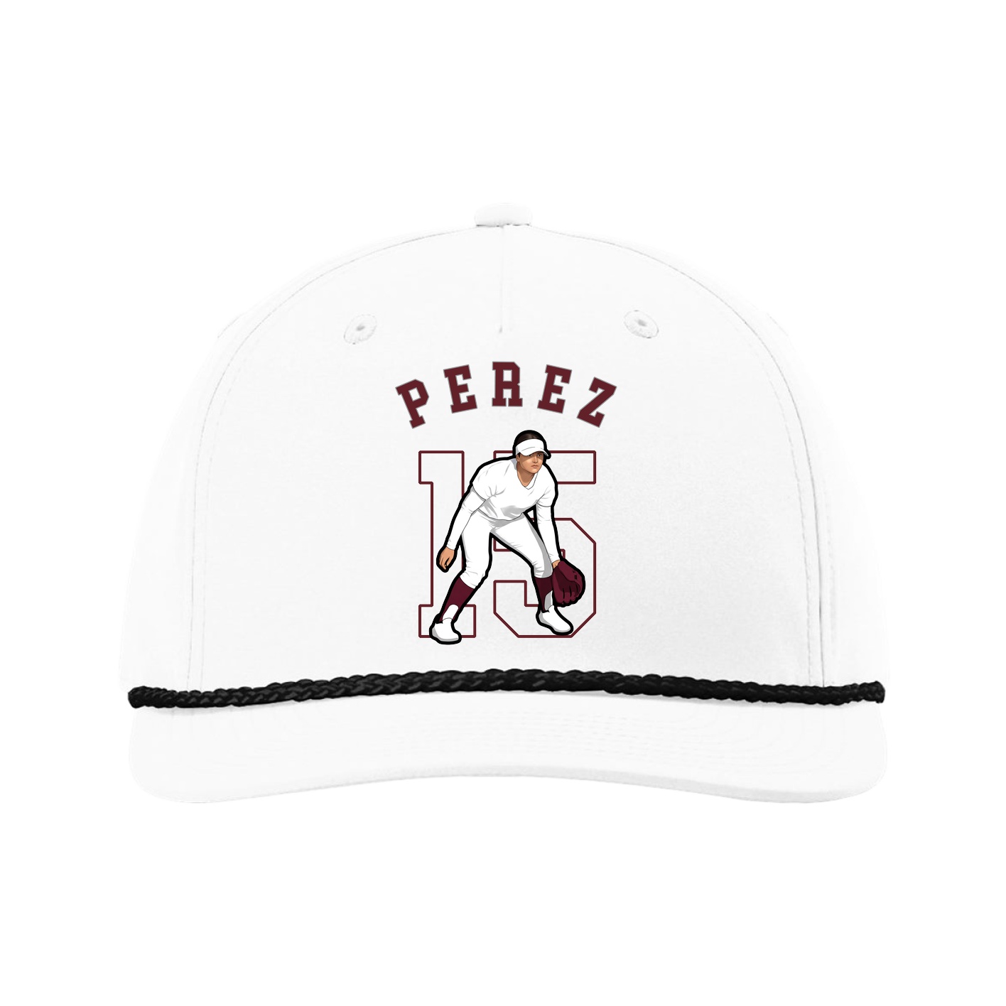 Five-Panel Classic Rope Cap — Shirsey Arch in White