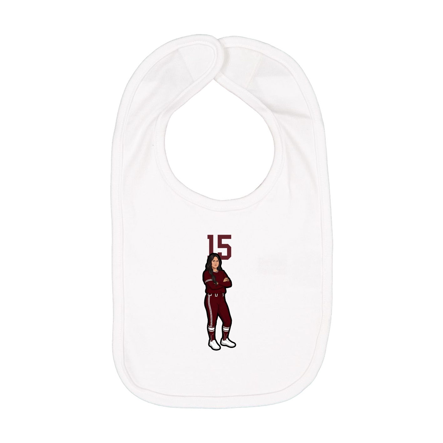 Infant Bib — Number Top in White