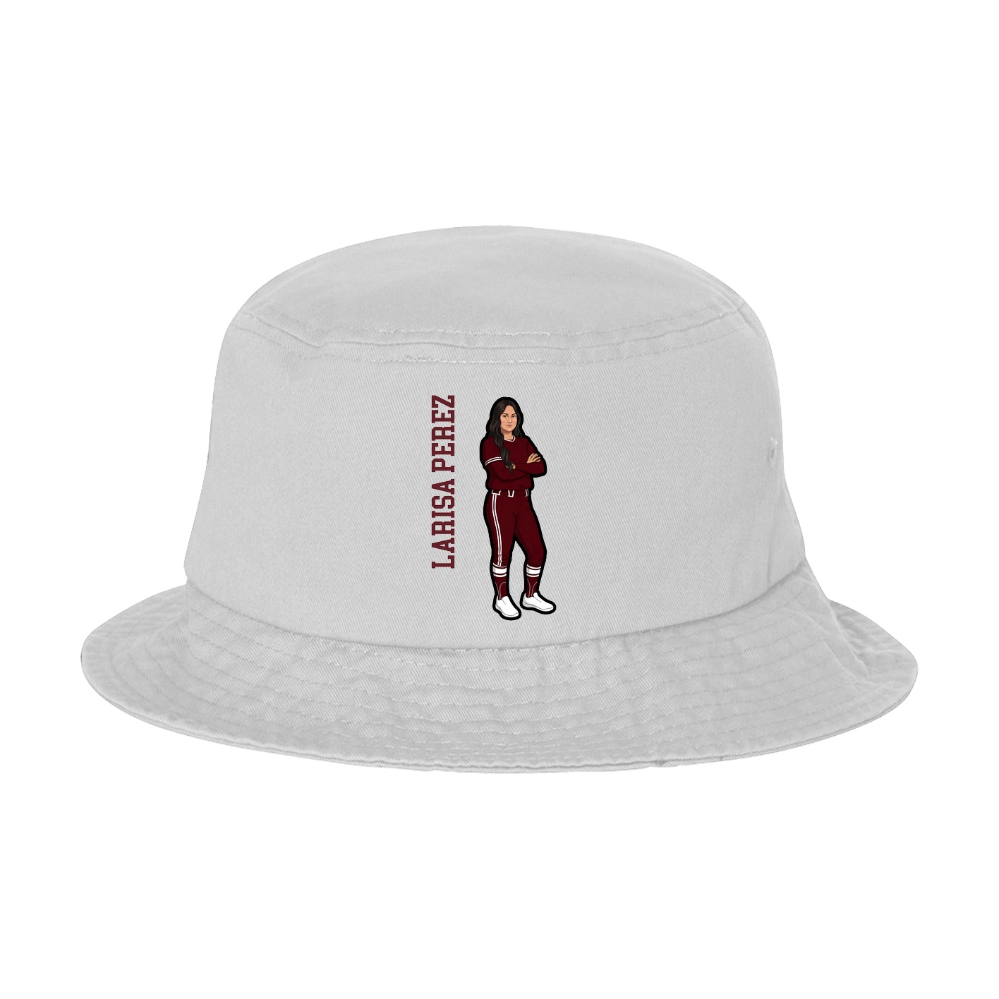 Bucket Cap — Name Vertical in White