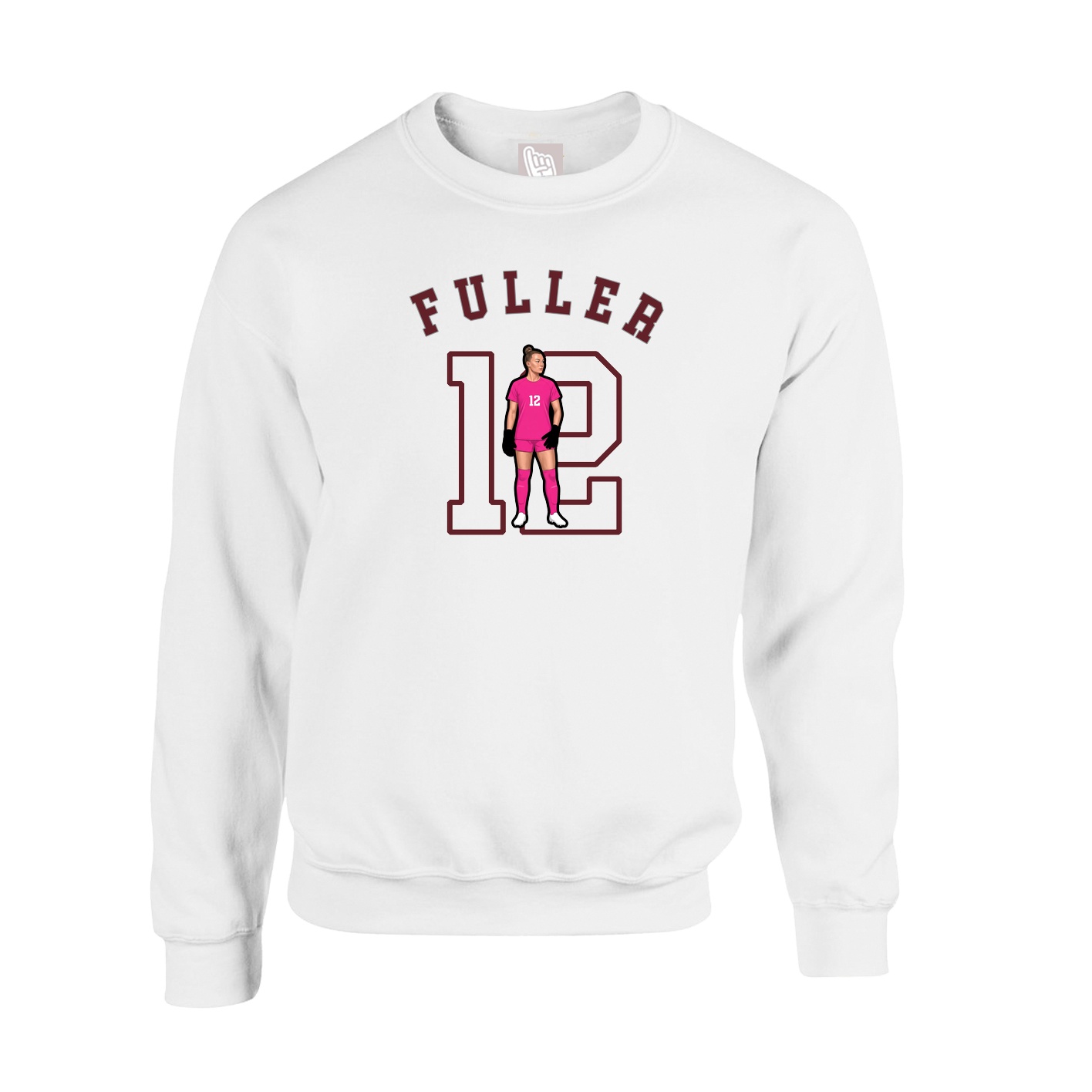 Fleece Crew — Shirsey Arch in White