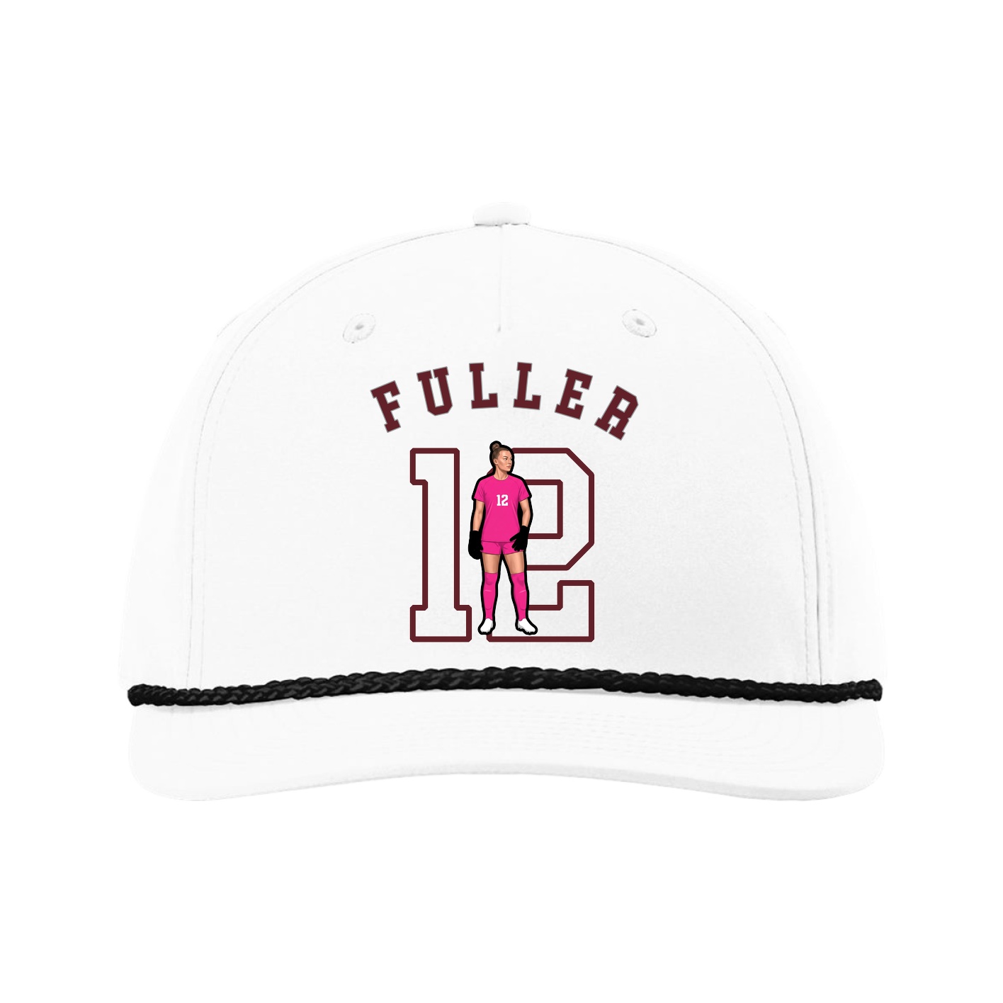Five-Panel Classic Rope Cap — Shirsey Arch in White