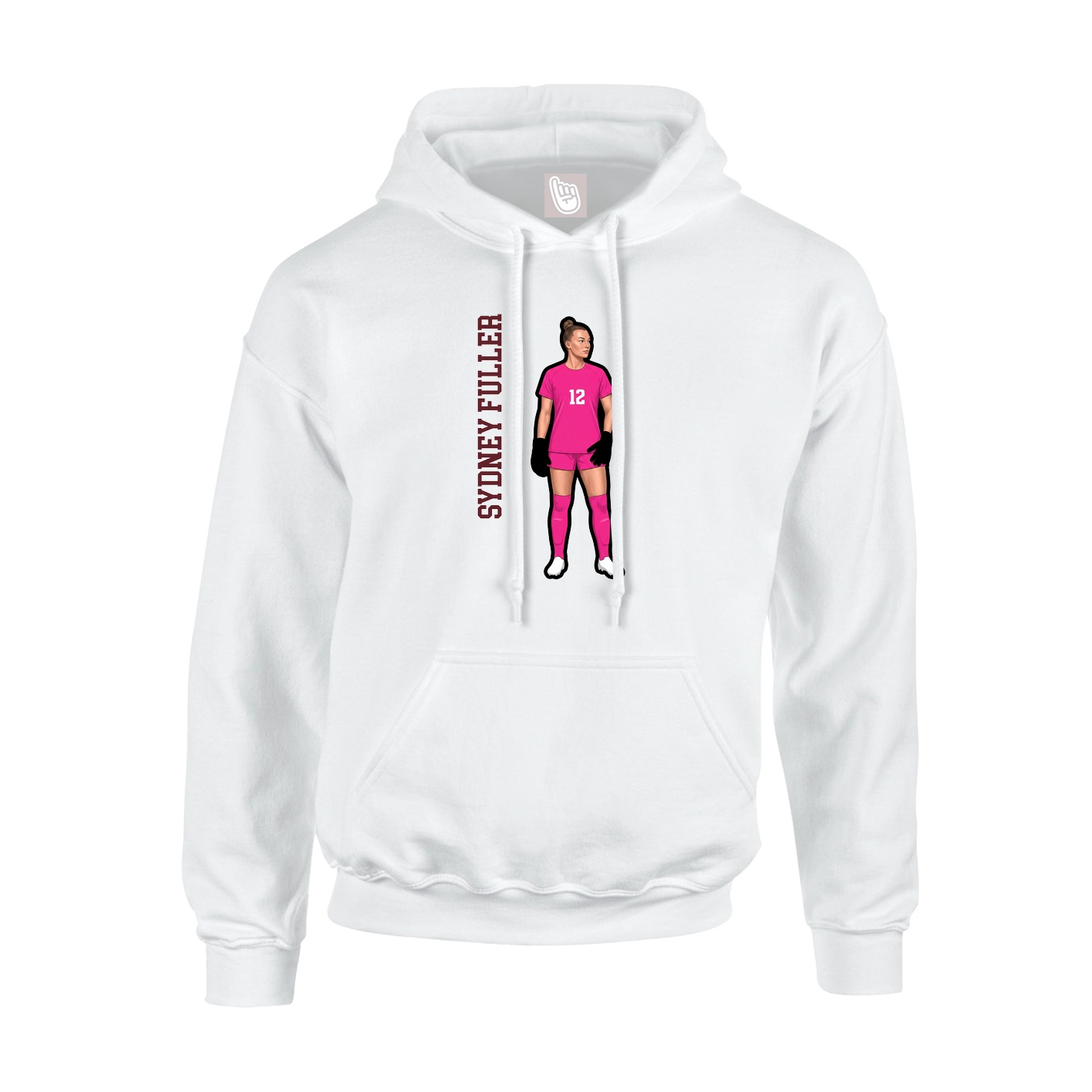Youth Hoodie — Name Vertical in White