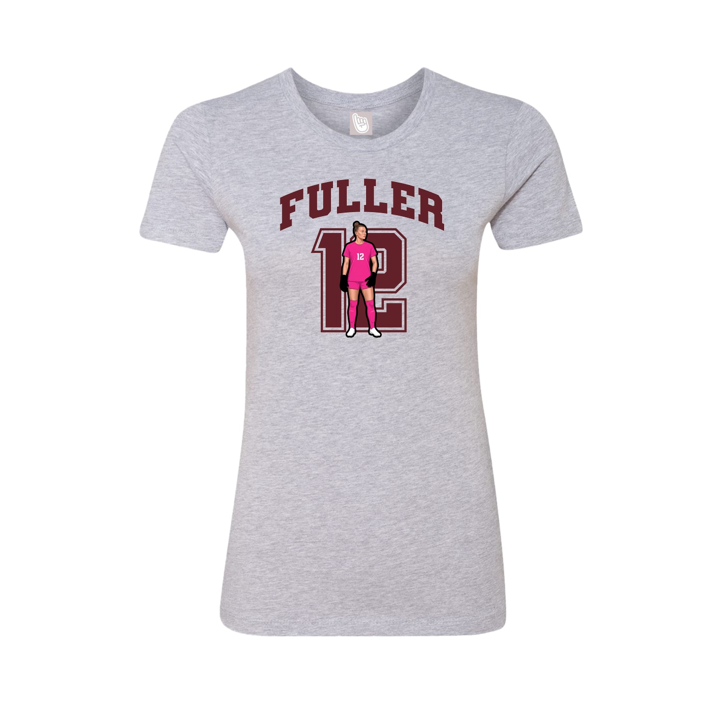 Fitted Women's Tee — Number in Grey