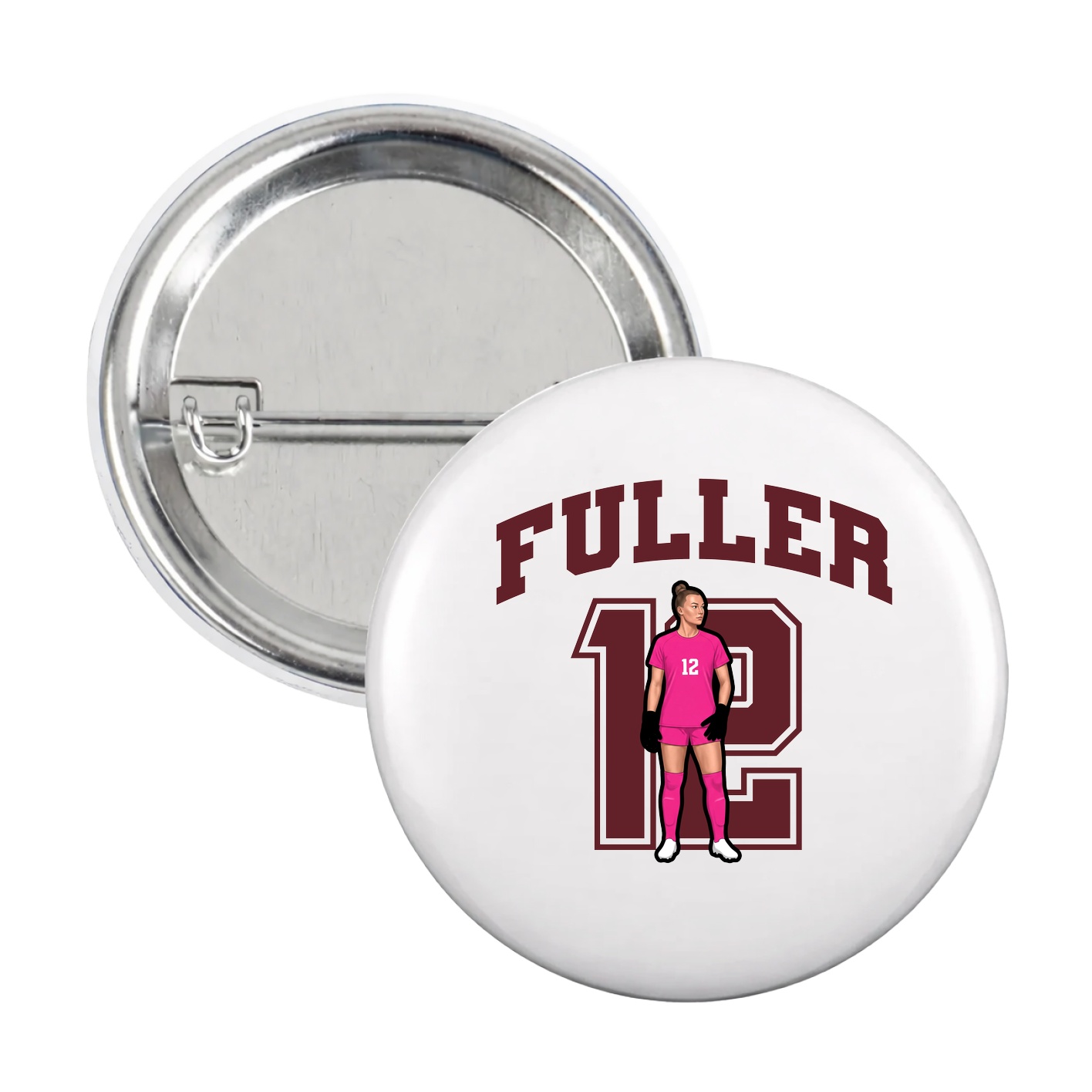 Game Day Button — Number in White